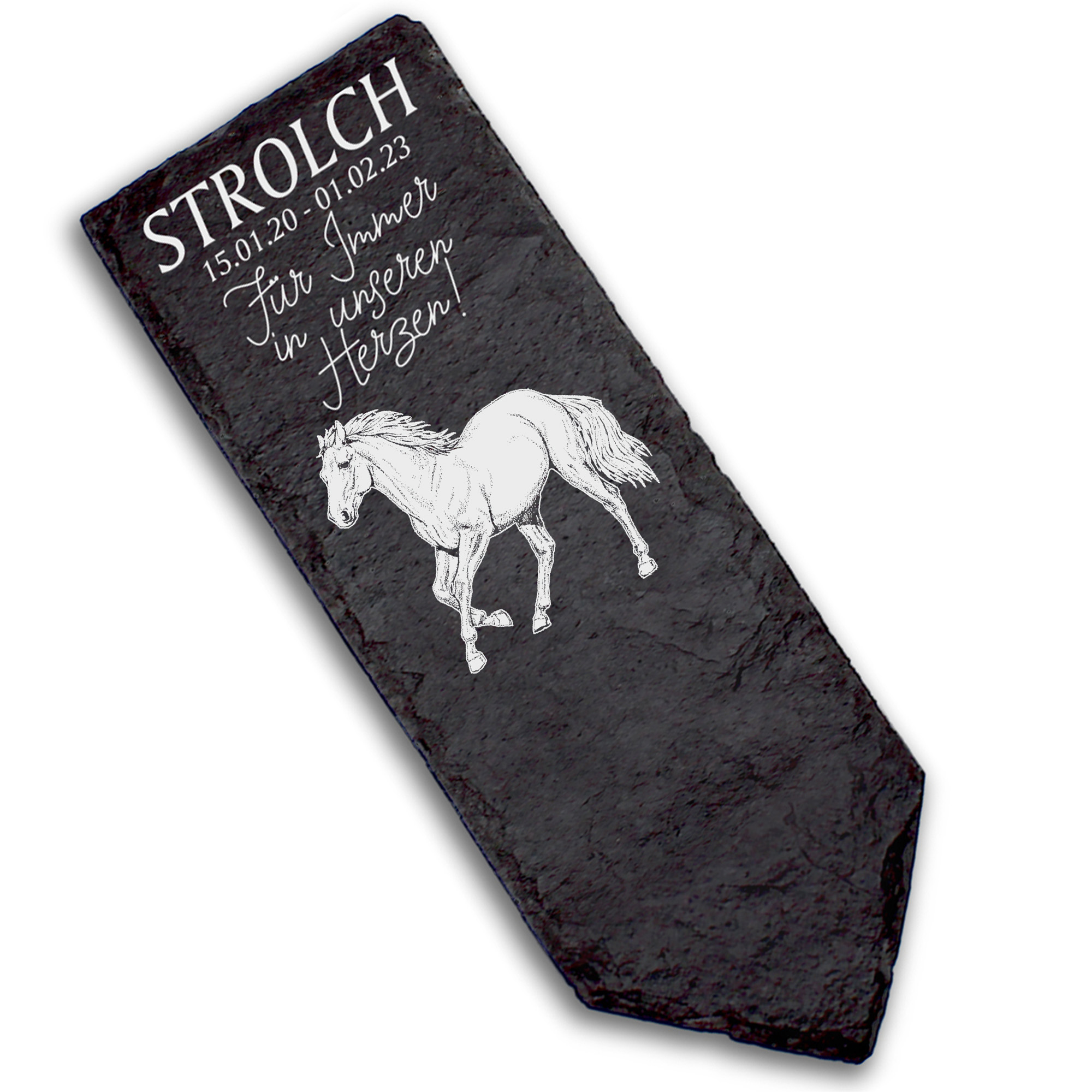 Grabstecker Grabschmuck Grabstein - Haflinger Pferd - Personalisiert Grab Deko 8 x 22 cm Grabdekorat