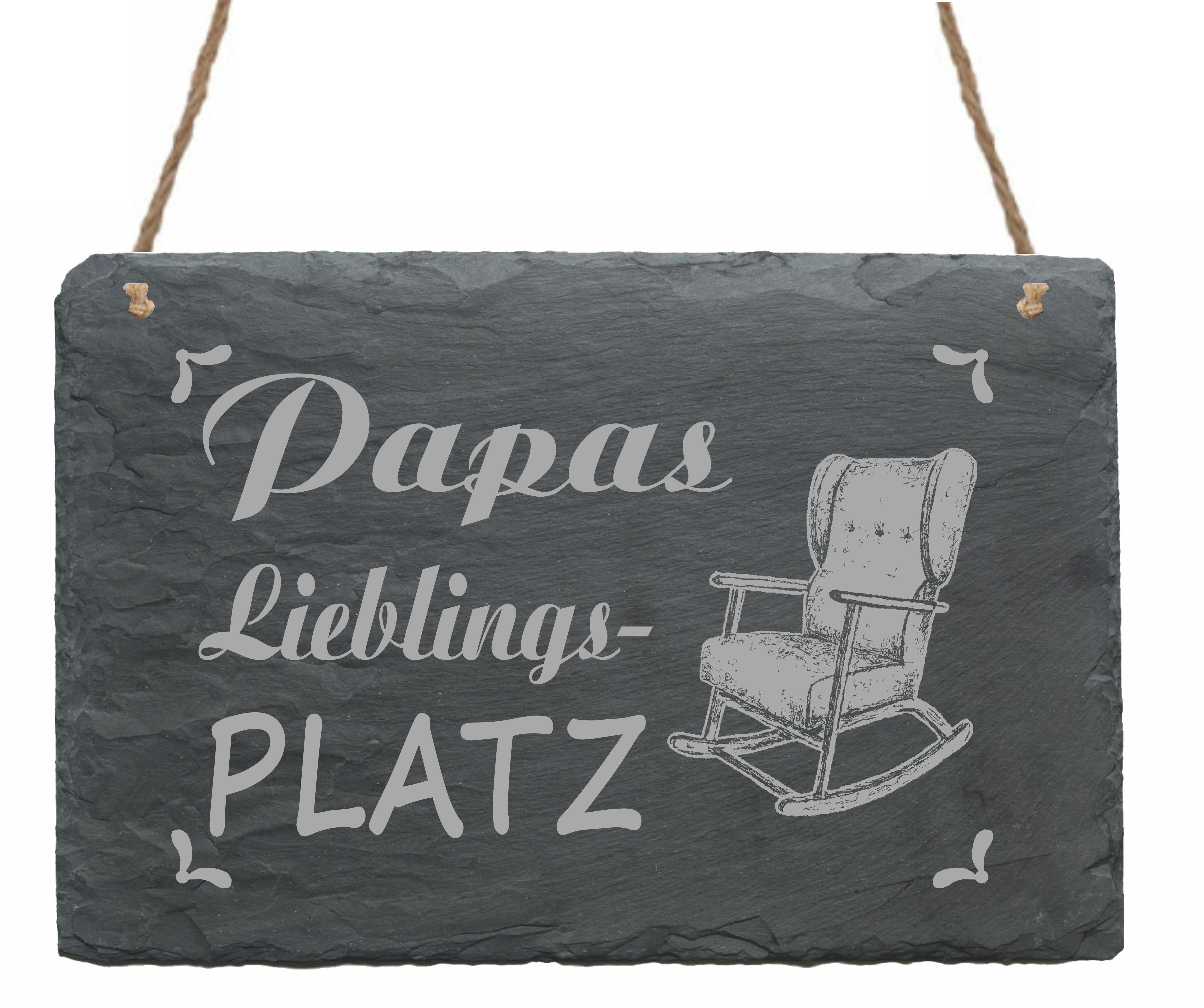 Schild Das ist Papas Lieblingsplatz - Türschild Schaukelstuhl 22 x 16 cm