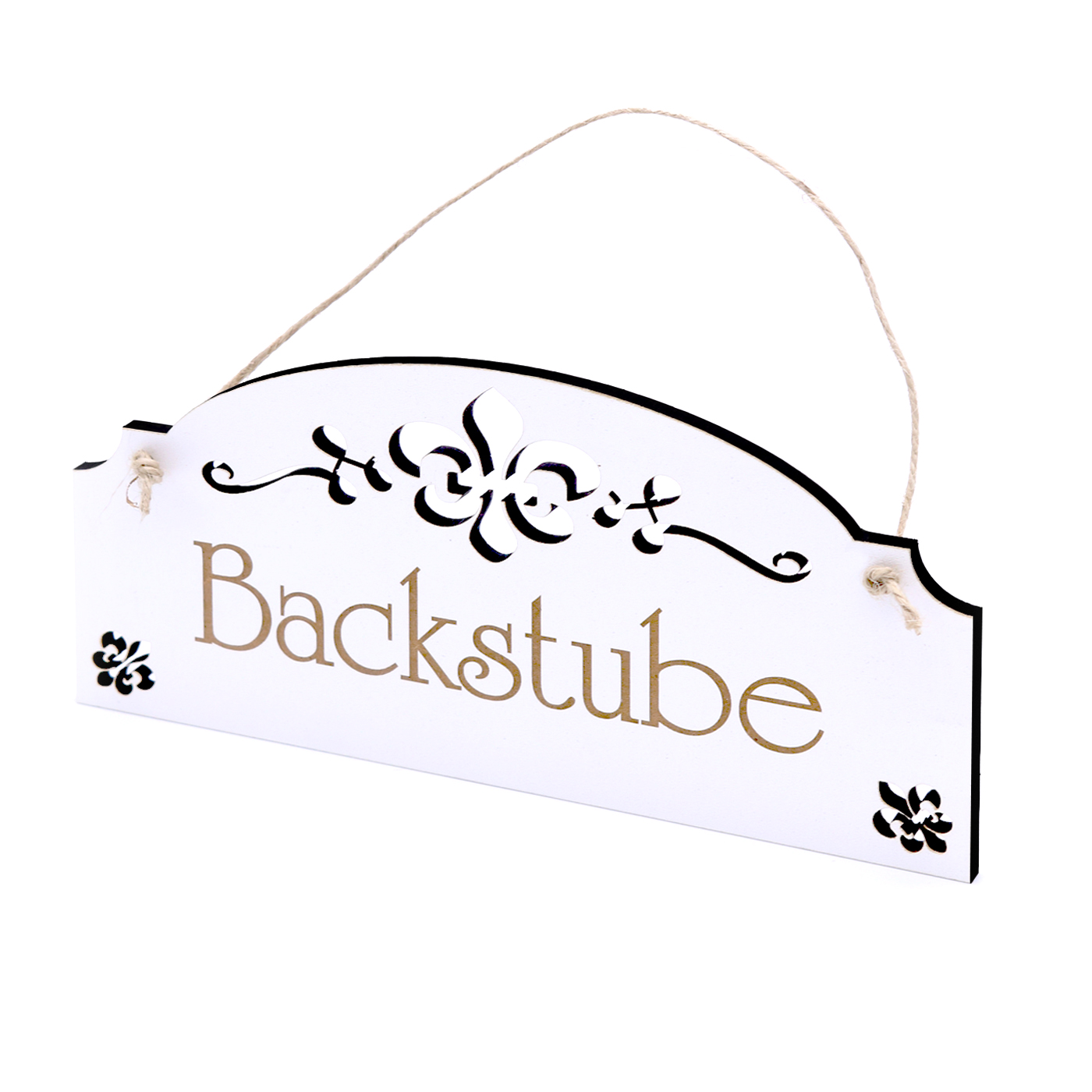 Schild Backstube - Vintage Türschild mit Ornamenten