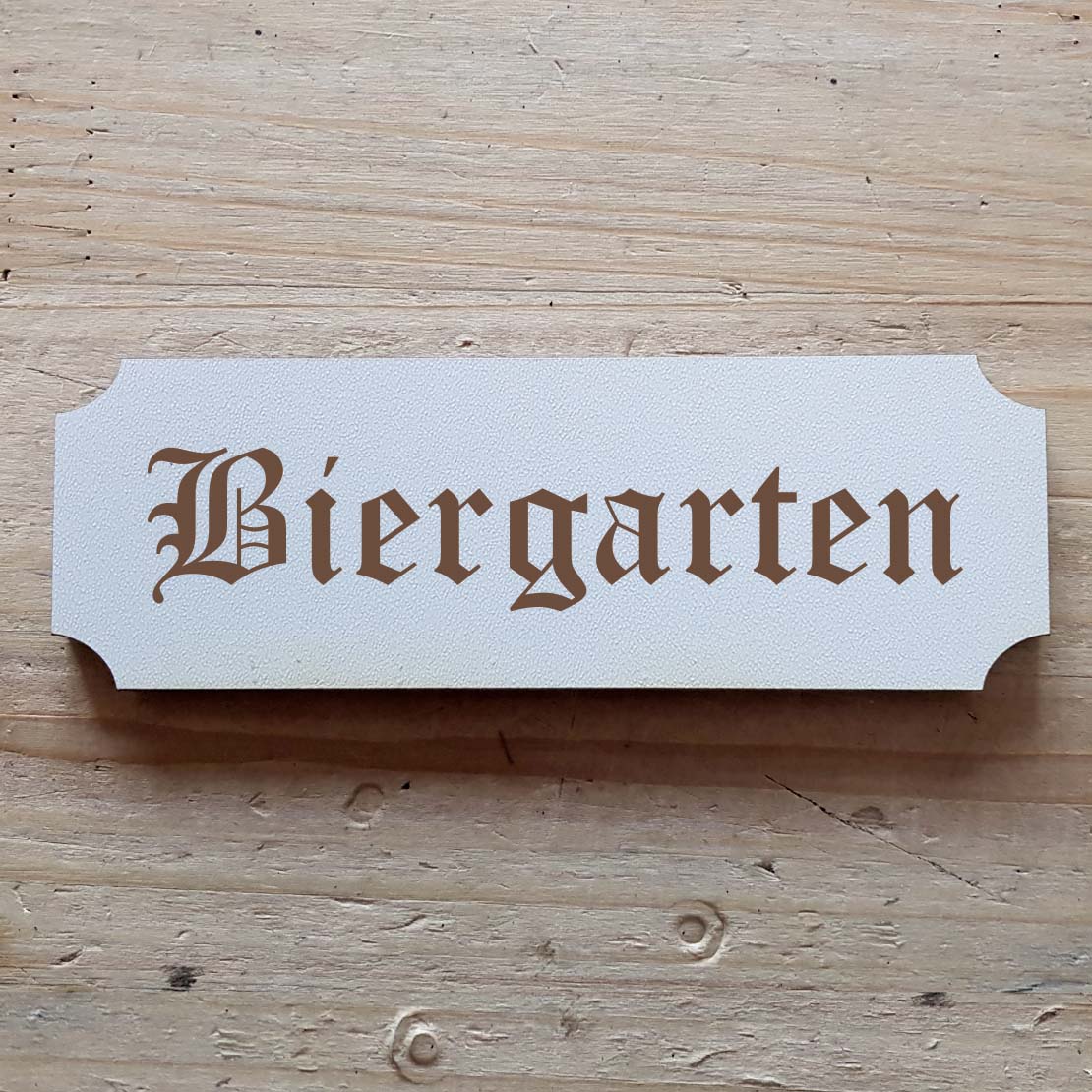 Selbstklebendes Schild « Biergarten »