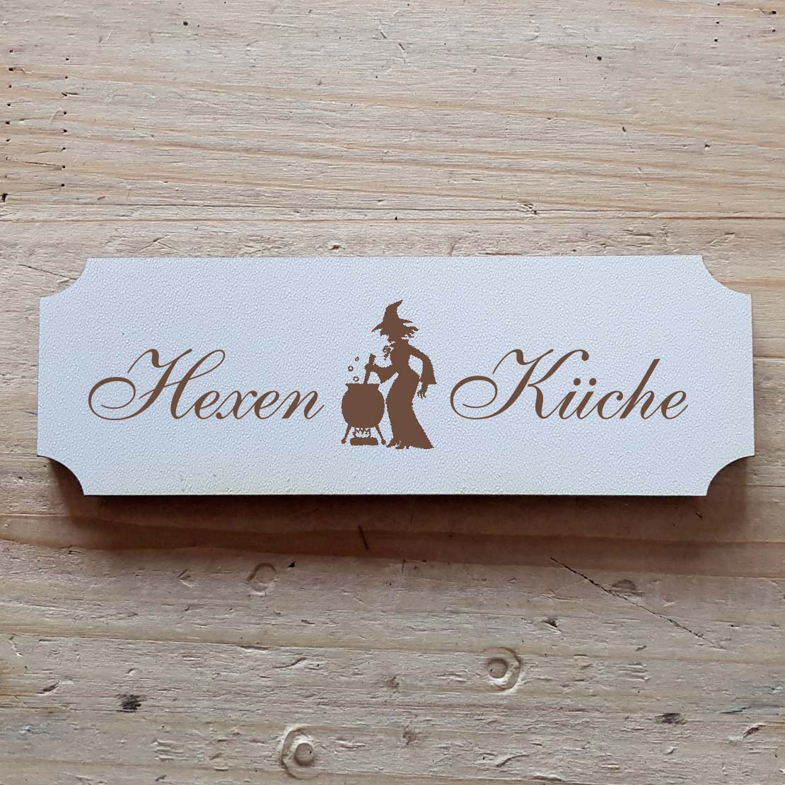 Selbstklebendes Schild « Hexen Küche » mit Motiv