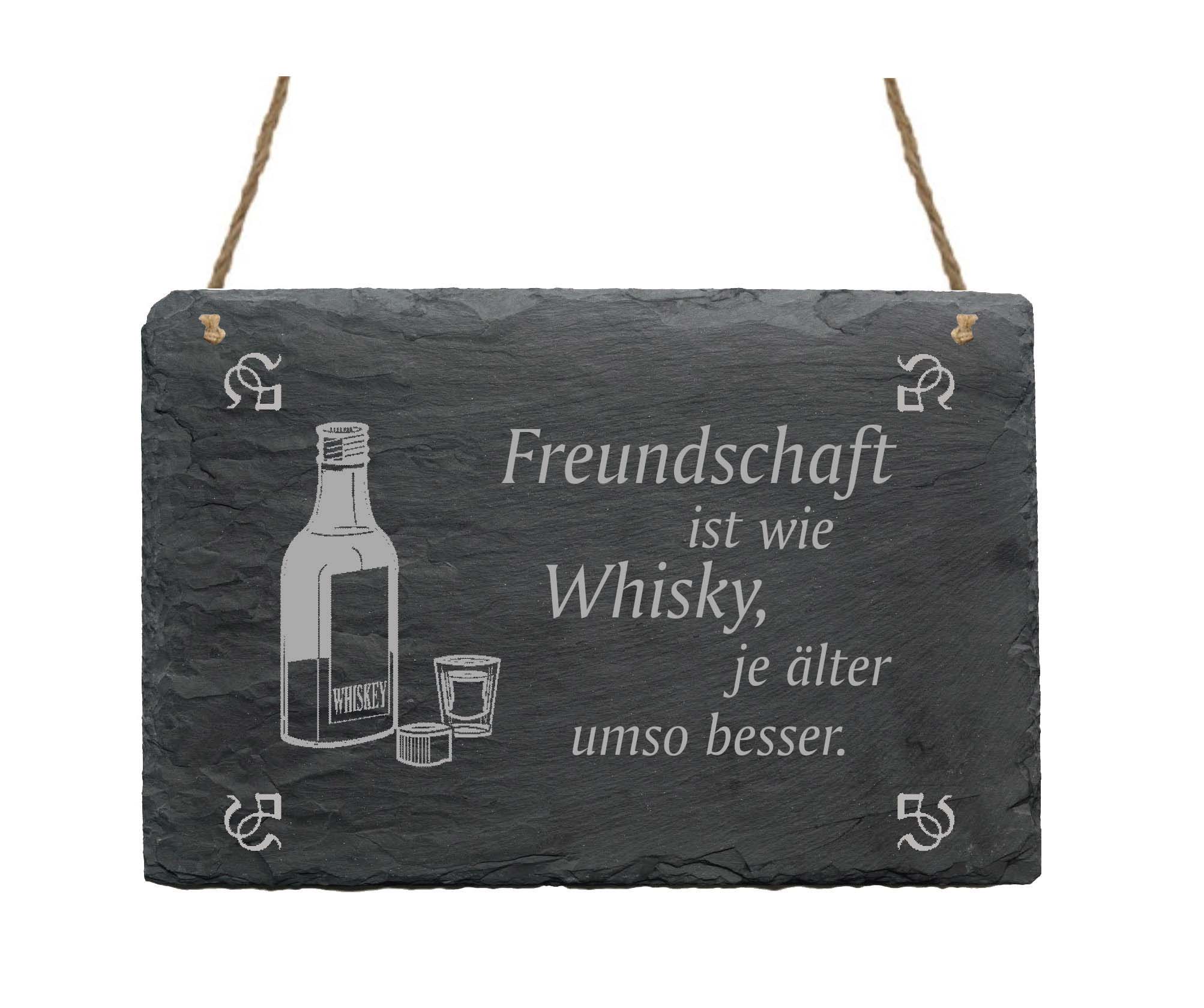 Schiefertafel « FREUNDSCHAFT ist wie WHISKY... » alte Freunde