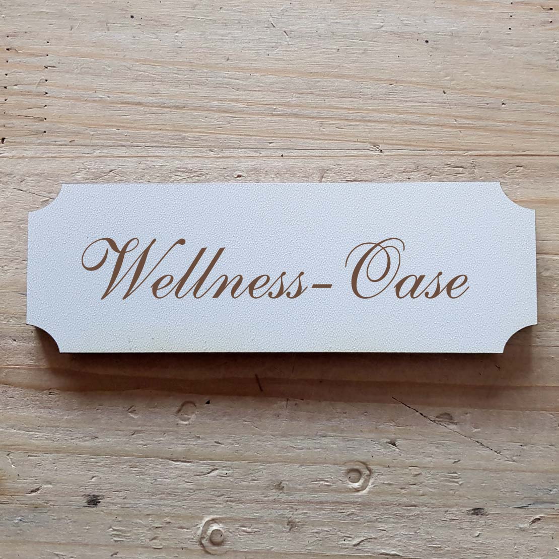 Selbstklebendes Schild « Wellness-Oase »