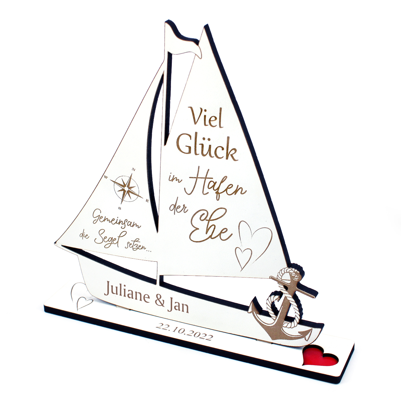 Geldgeschenk Hochzeit Schiff - Viel Glück im Hafen der Ehe Hochzeitspaar Geschenk für Brautpaare