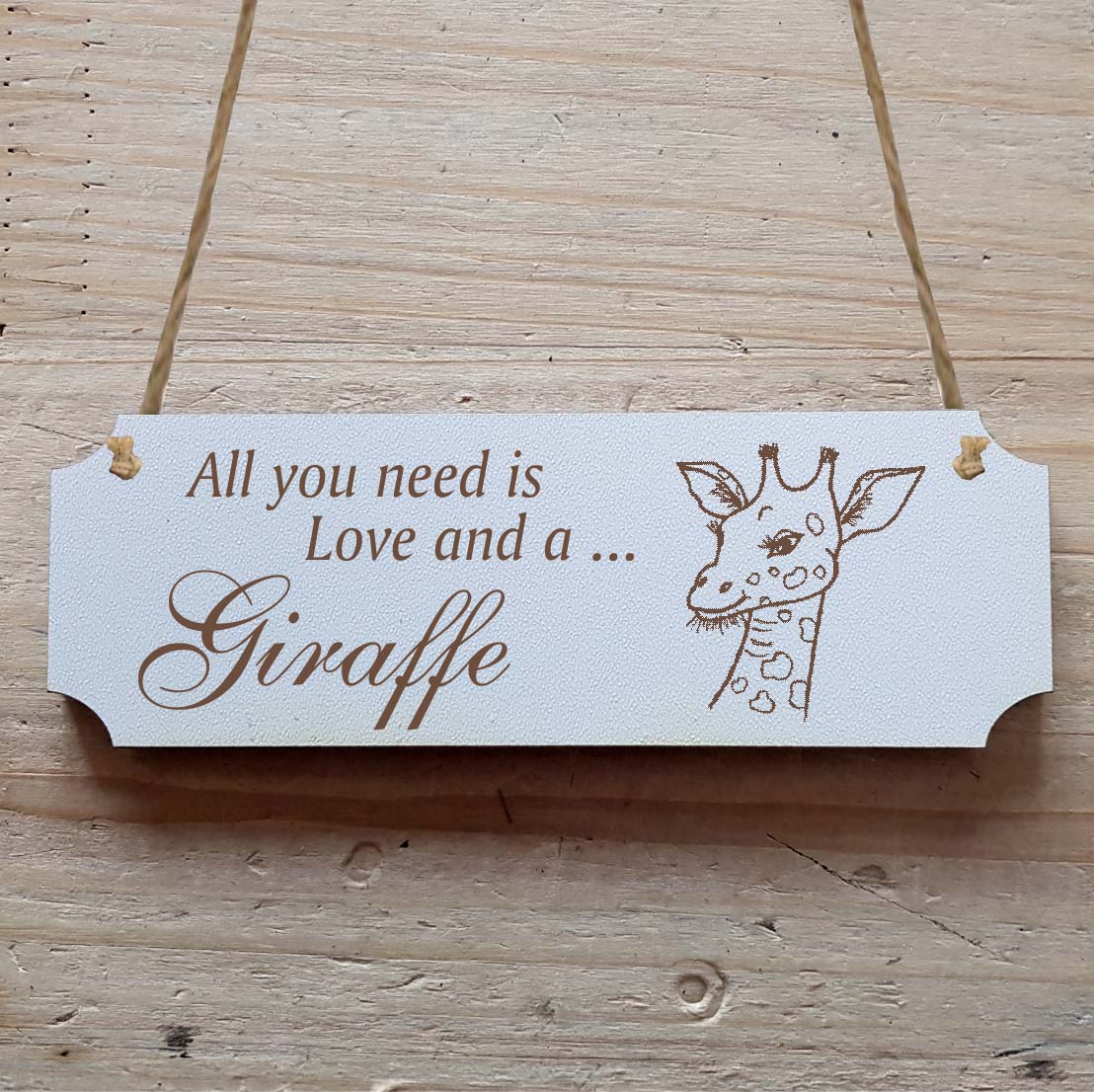 Dekoschild « All you need is Love and a Giraffe » Giraffe 2