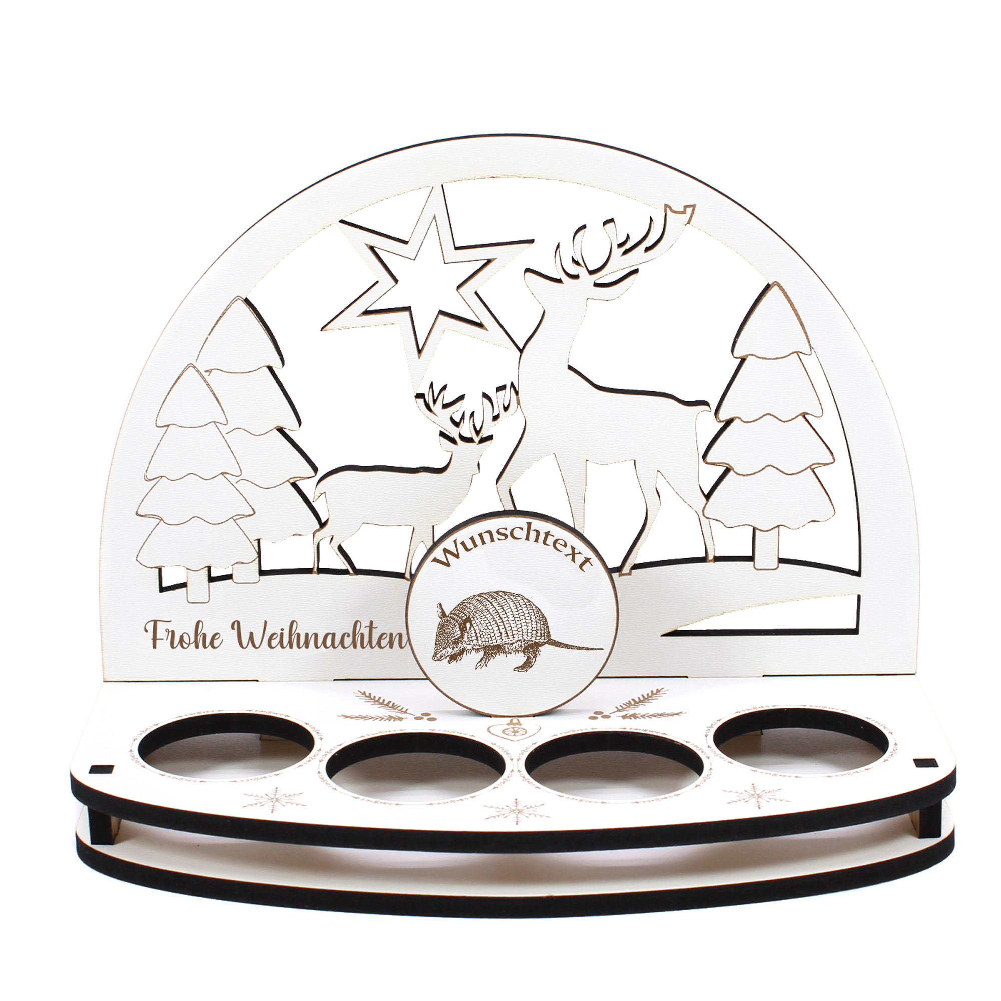 Deko Schwibbogen Gürteltier Armadillo Teelichthalter personalisiert Weihnachten Weihnachtsdekoration