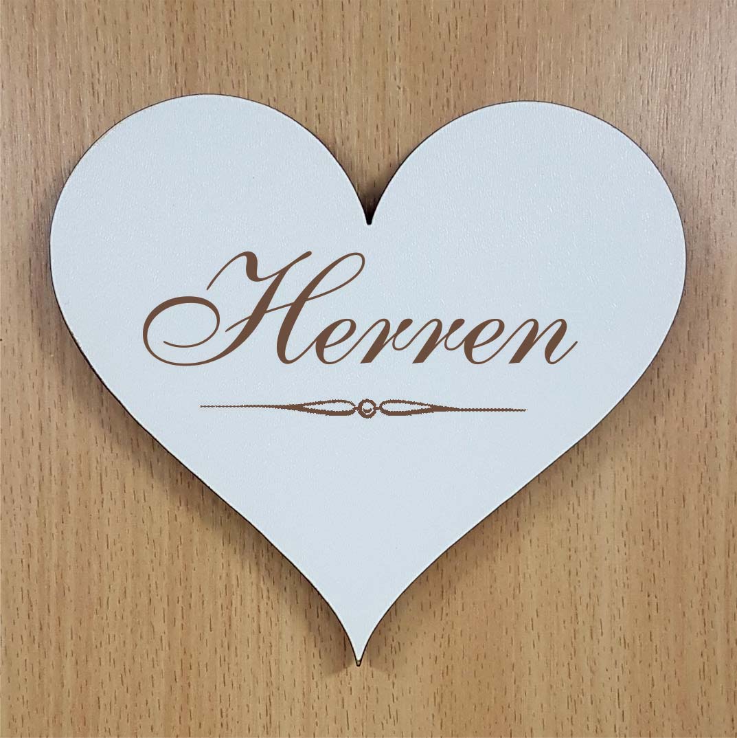 Shabby Herz « HERREN » selbstklebendes Türschild