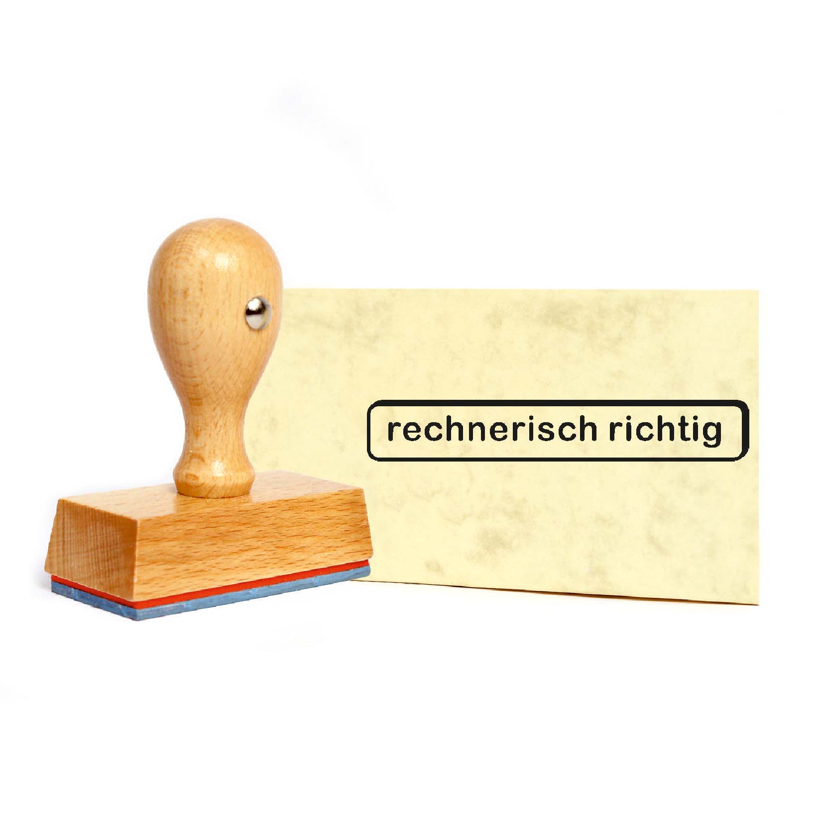 Stempel Rechnerisch richtig - Holzstempel 59 x 9 mm