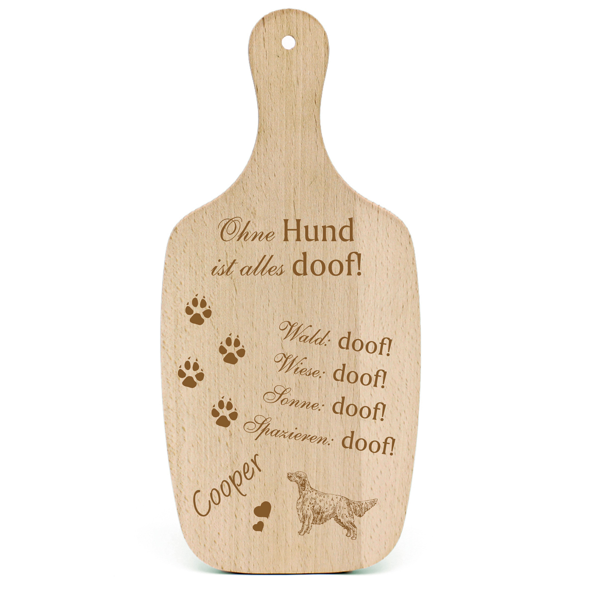 Deko Hundeschild Geschenk Hund heller English Setter -...alles Doof-