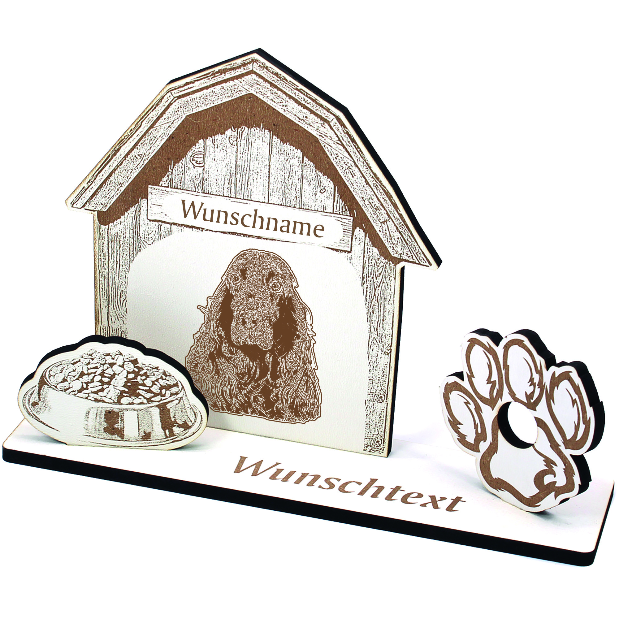 Geldgeschenk Hund Field Spaniel  - personalisiert 20x14cm