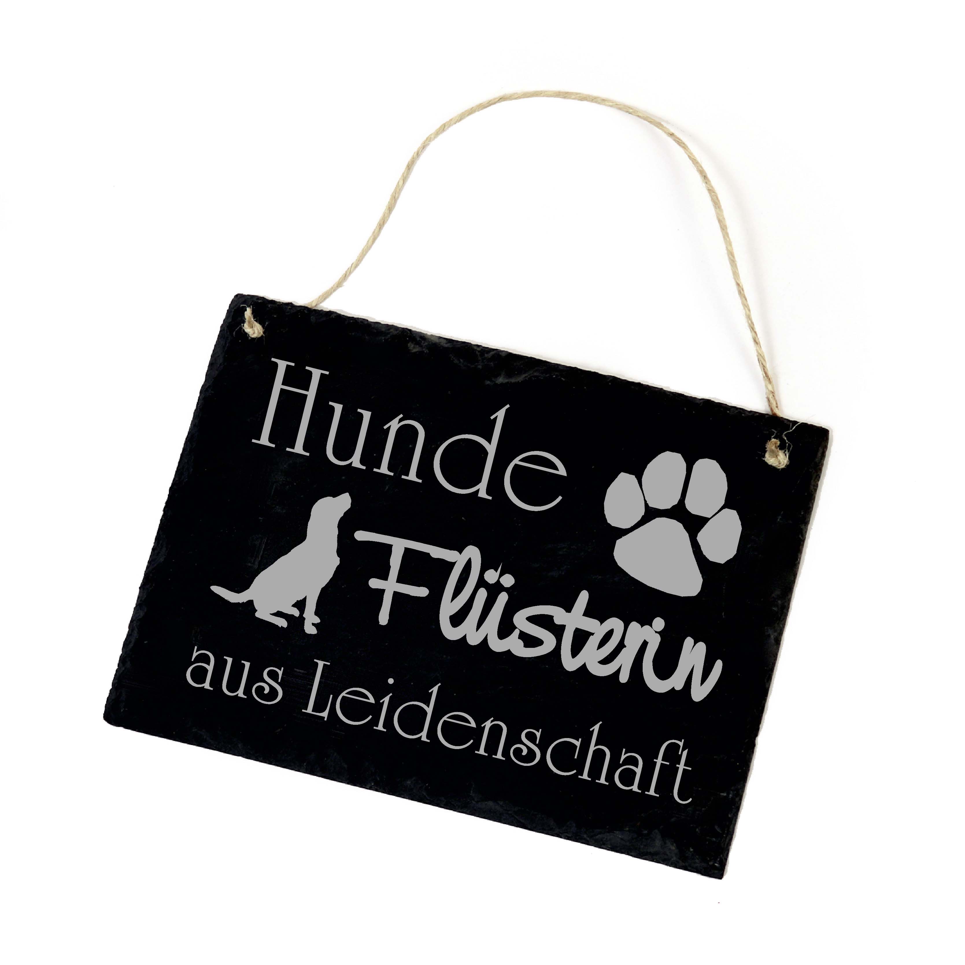 Hunde Flüsterin aus Leidenschaft - Hundetrainer Schild Schiefer Hundetherapeutin Hundedoktor 22x16cm