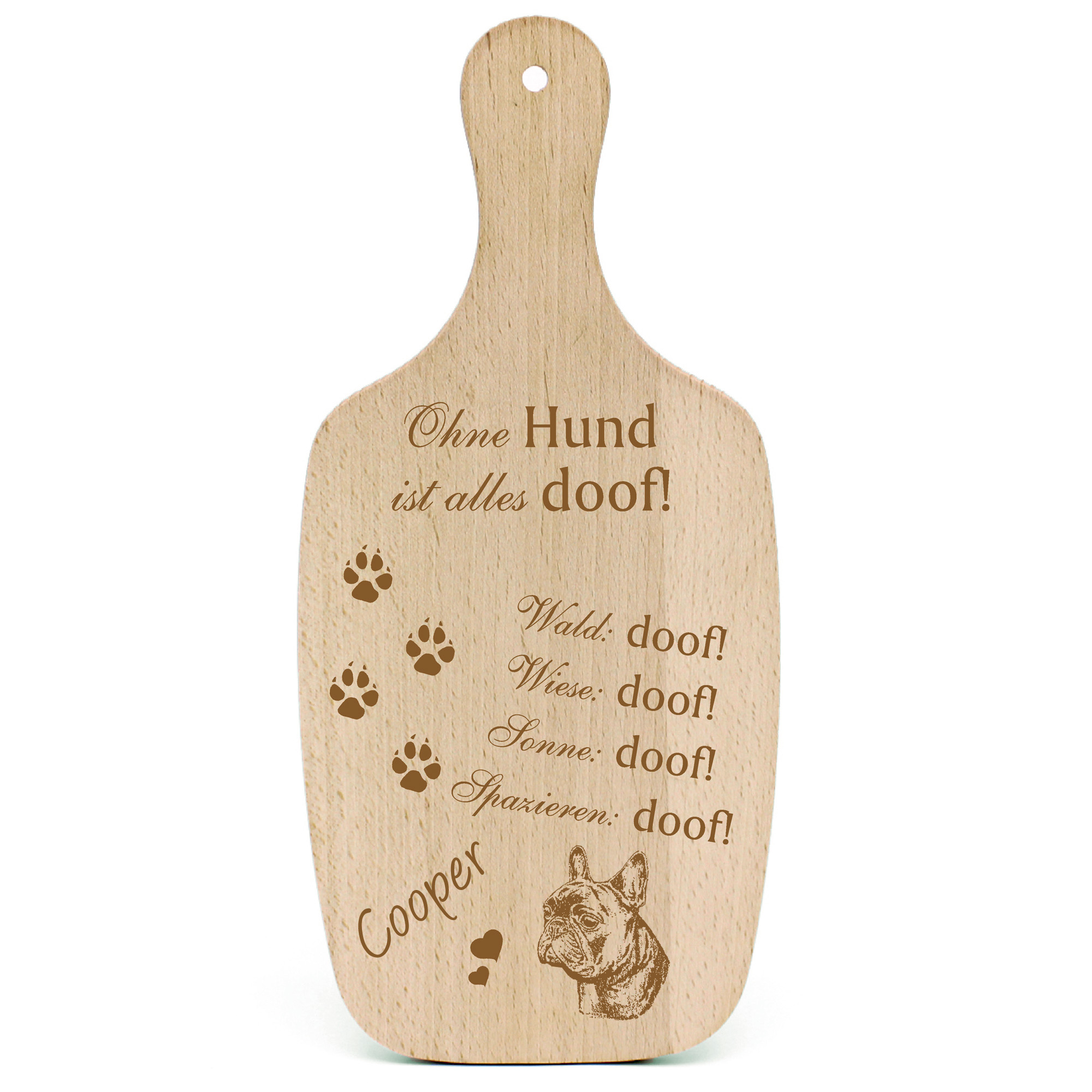 Deko Hundeschild Geschenk Hund Französische Bulldogge -...alles Doof-