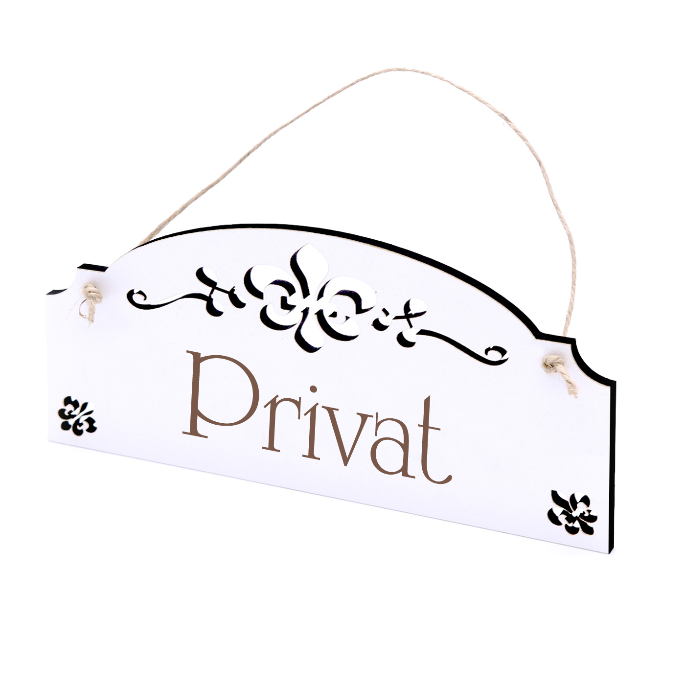 Schild Privat - Vintage Türschild mit Ornamenten