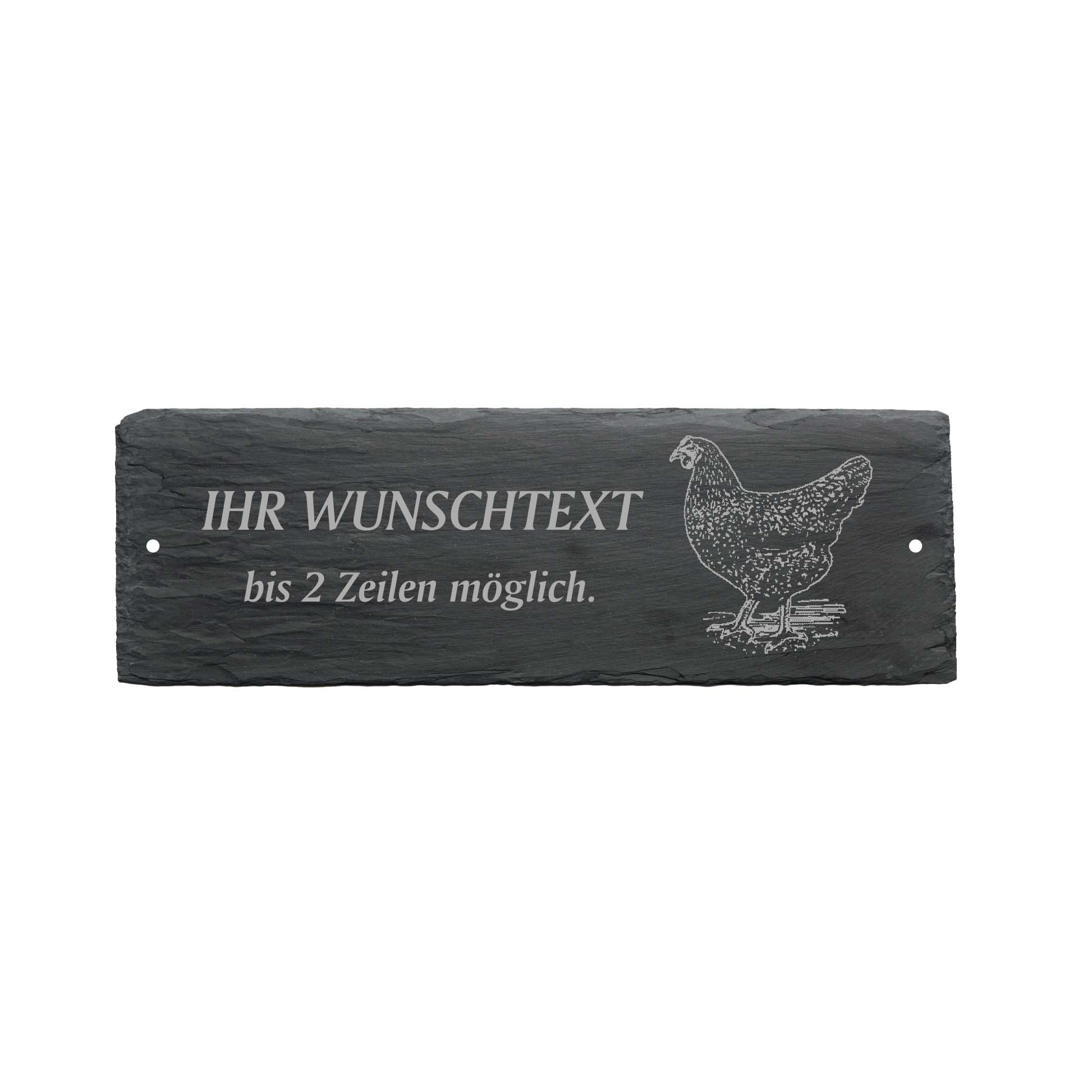 Türschild « SCHWARZES HUHN » ca. 22 x 8 cm - aus Schiefer