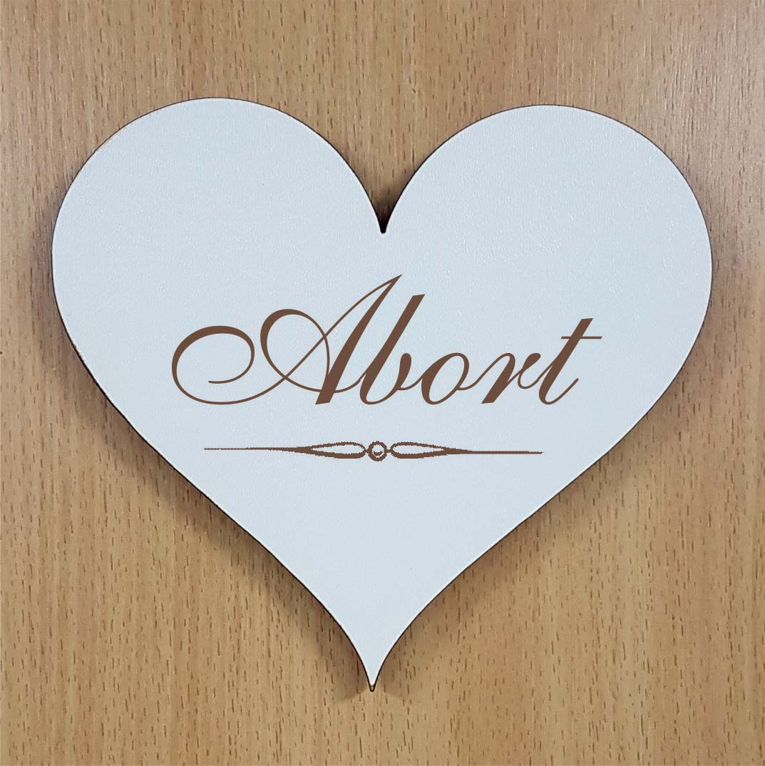 Shabby Herz « ABORT » selbstklebendes Türschild