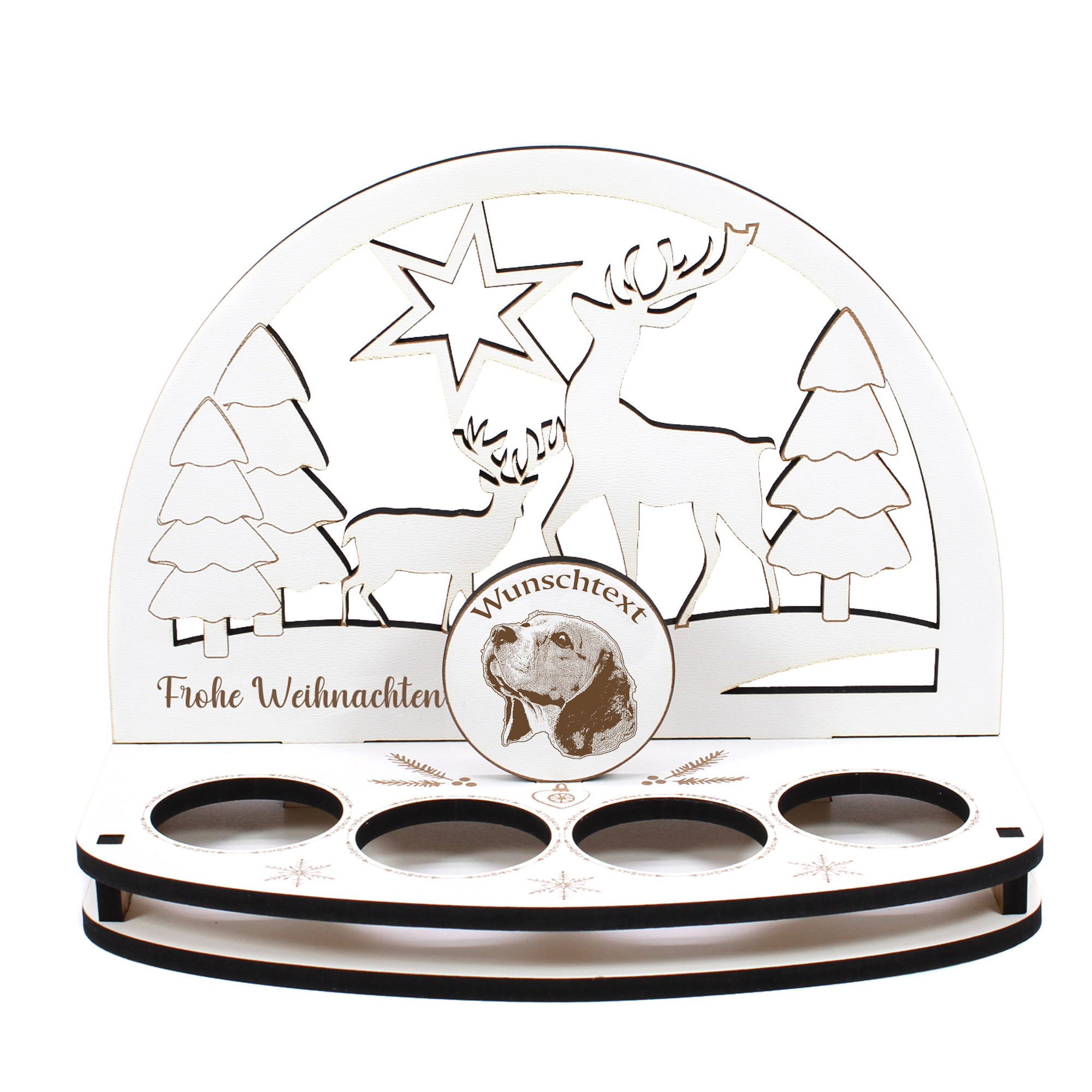 Deko Schwibbogen Beagle  Teelichthalter personalisiert Weihnachten Weihnachtsdekoration