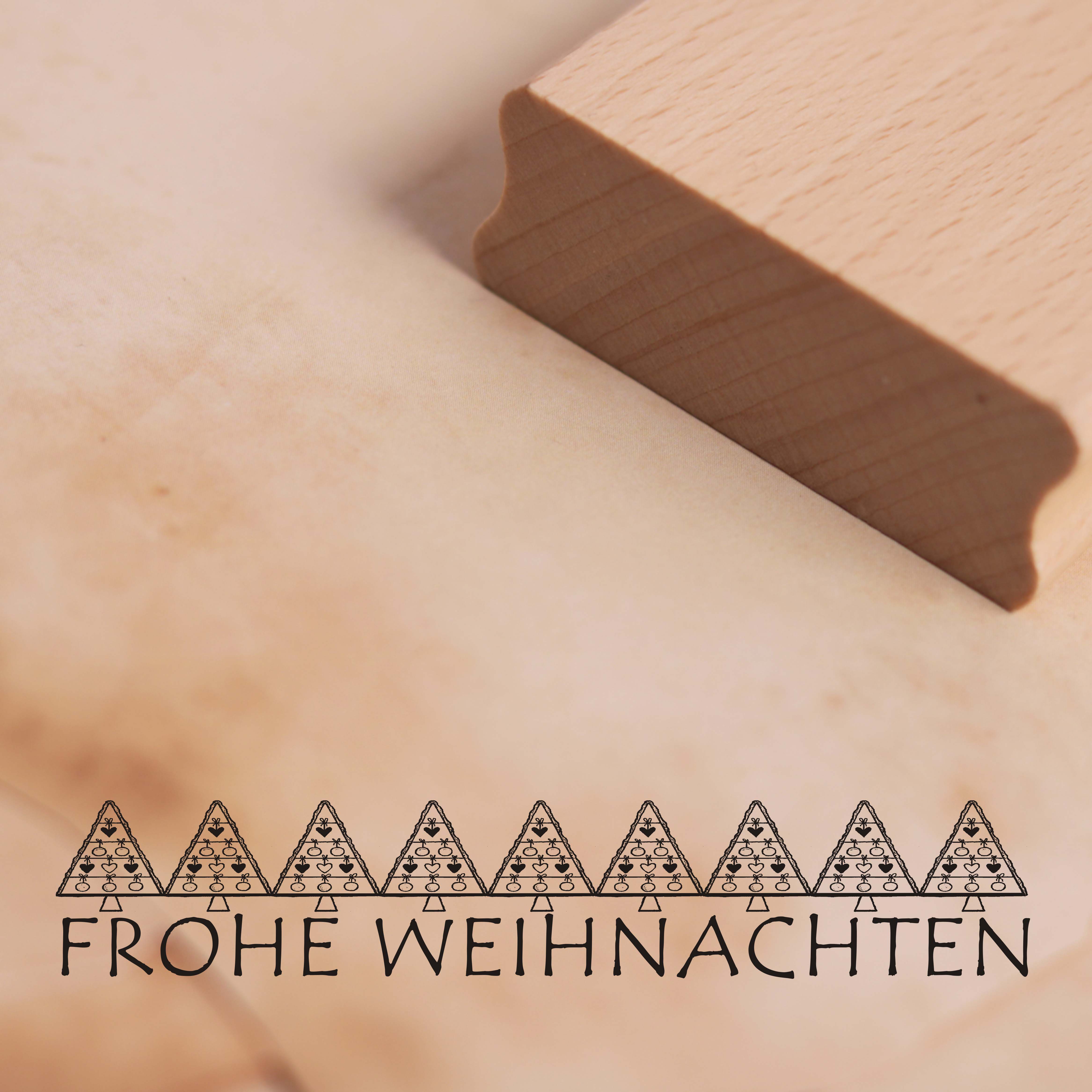 Motivstempel Frohe Weihnachten Tannenbaum Bordüre Stempel 98mm x 17mm