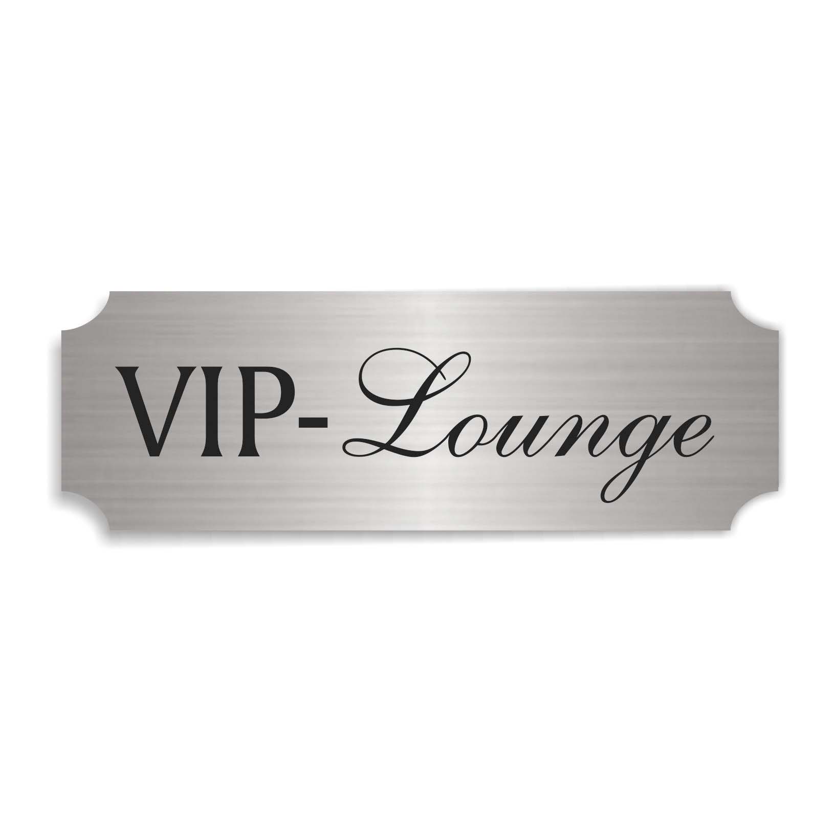 Schild « VIP-LOUNGE » selbstklebend - Aluminium Look - silber