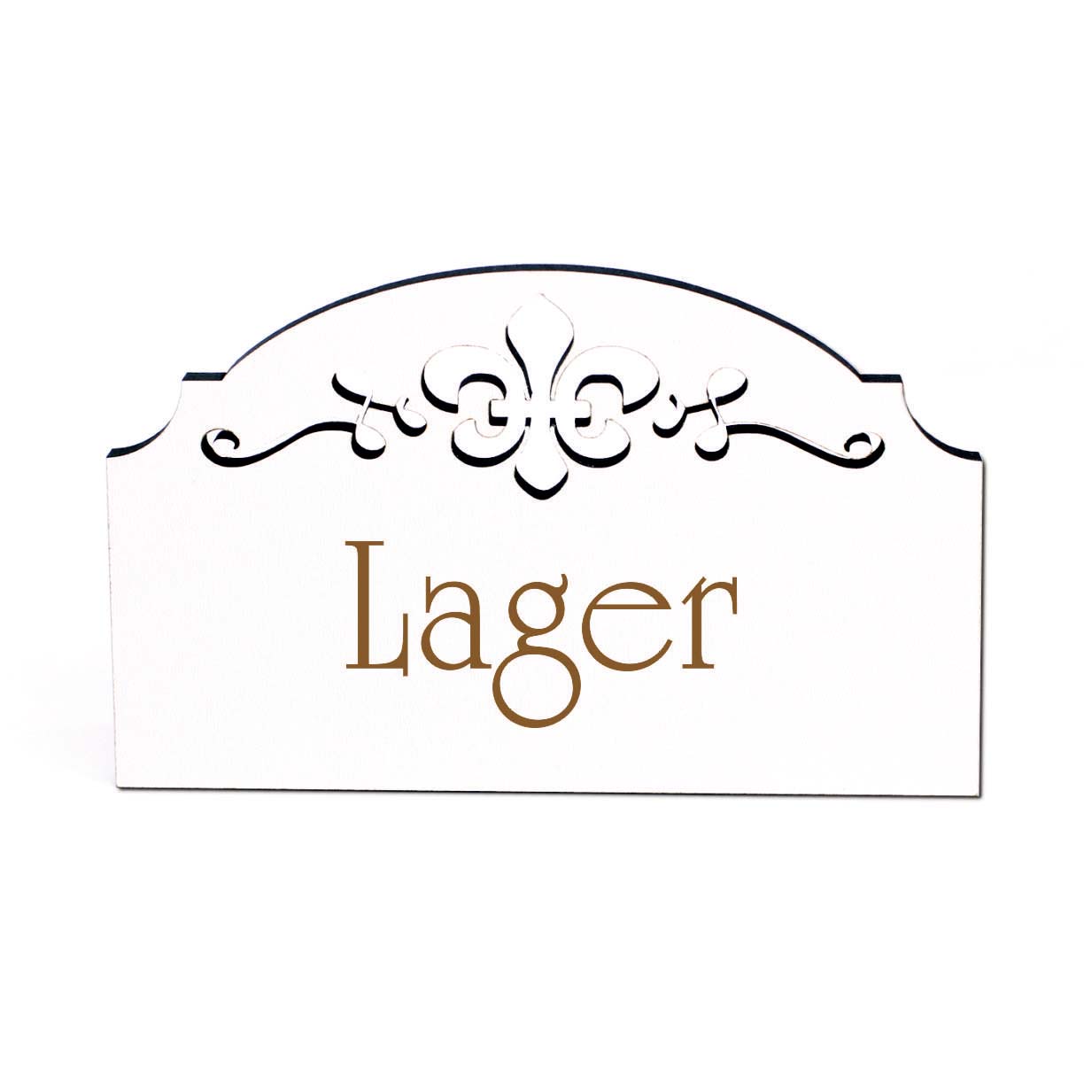 Lager Schild Holz Türschild graviert Ornamente selbstklebend Lagerraum Türdeko 15,5 x 9,5 cm