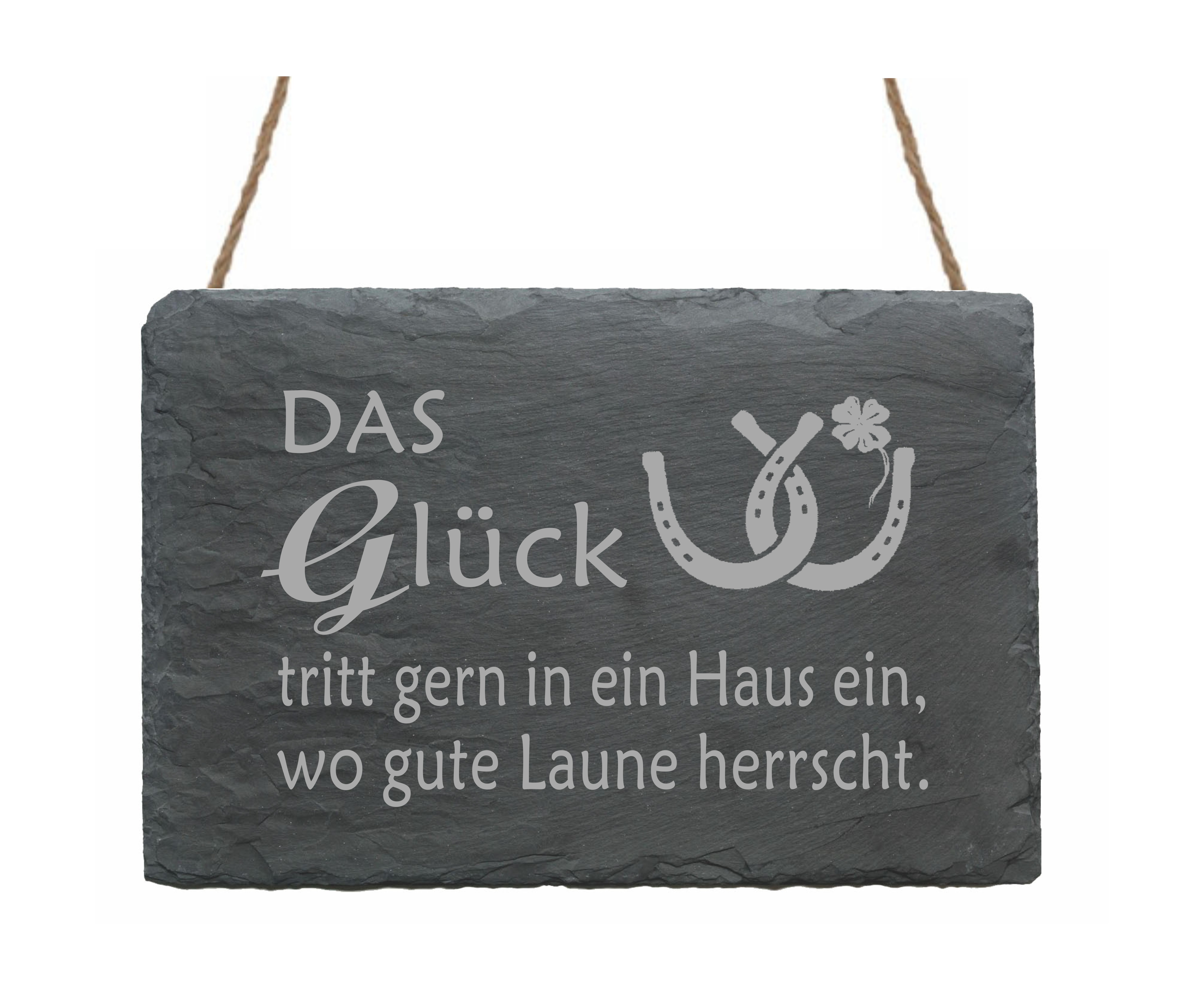 Schiefertafel « DAS GLÜCK » Haussegen