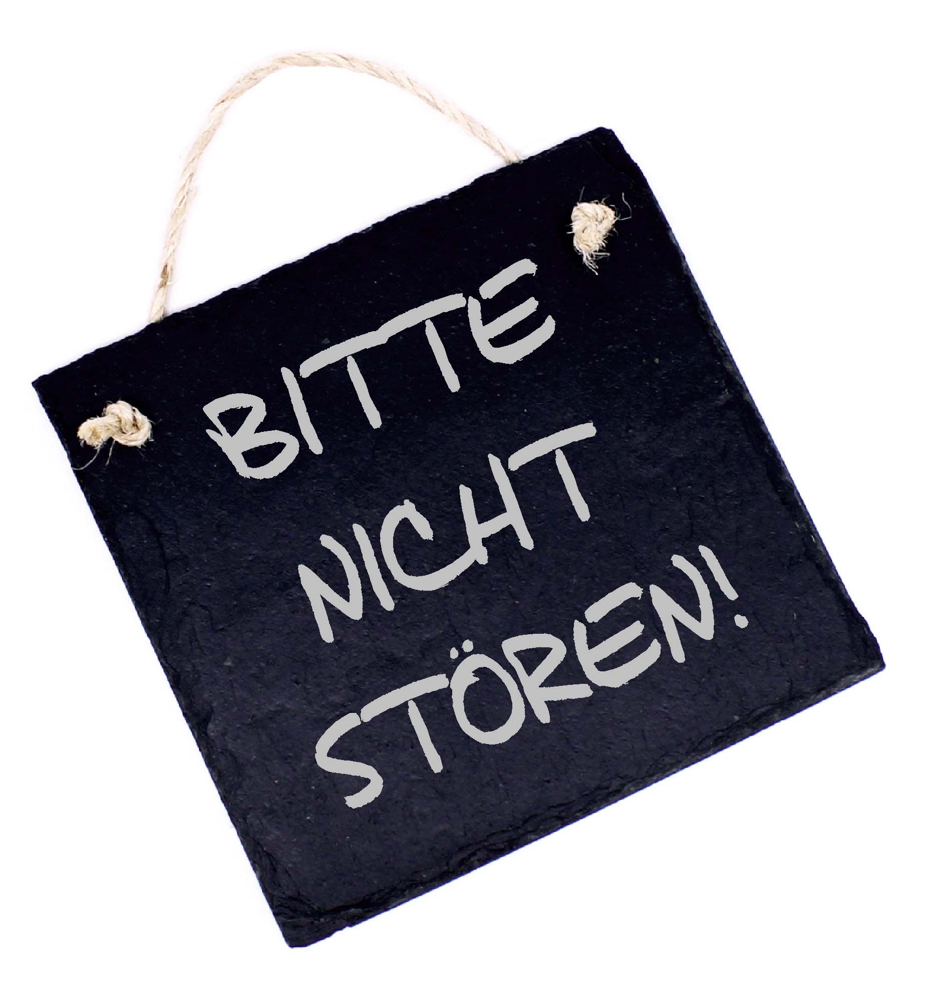 BITTE NICHT STÖREN Schild Schiefertafel graviert Türschild Deko Hinweisschild 11x11cm