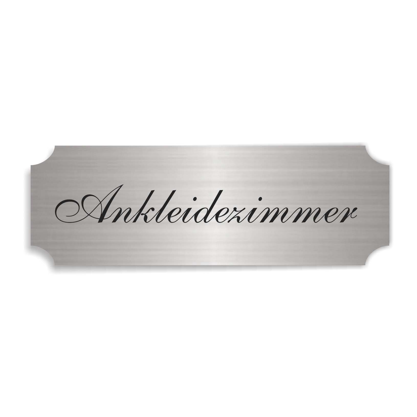 Schild « ANKLEIDEZIMMER » selbstklebend - Aluminium Look - silber