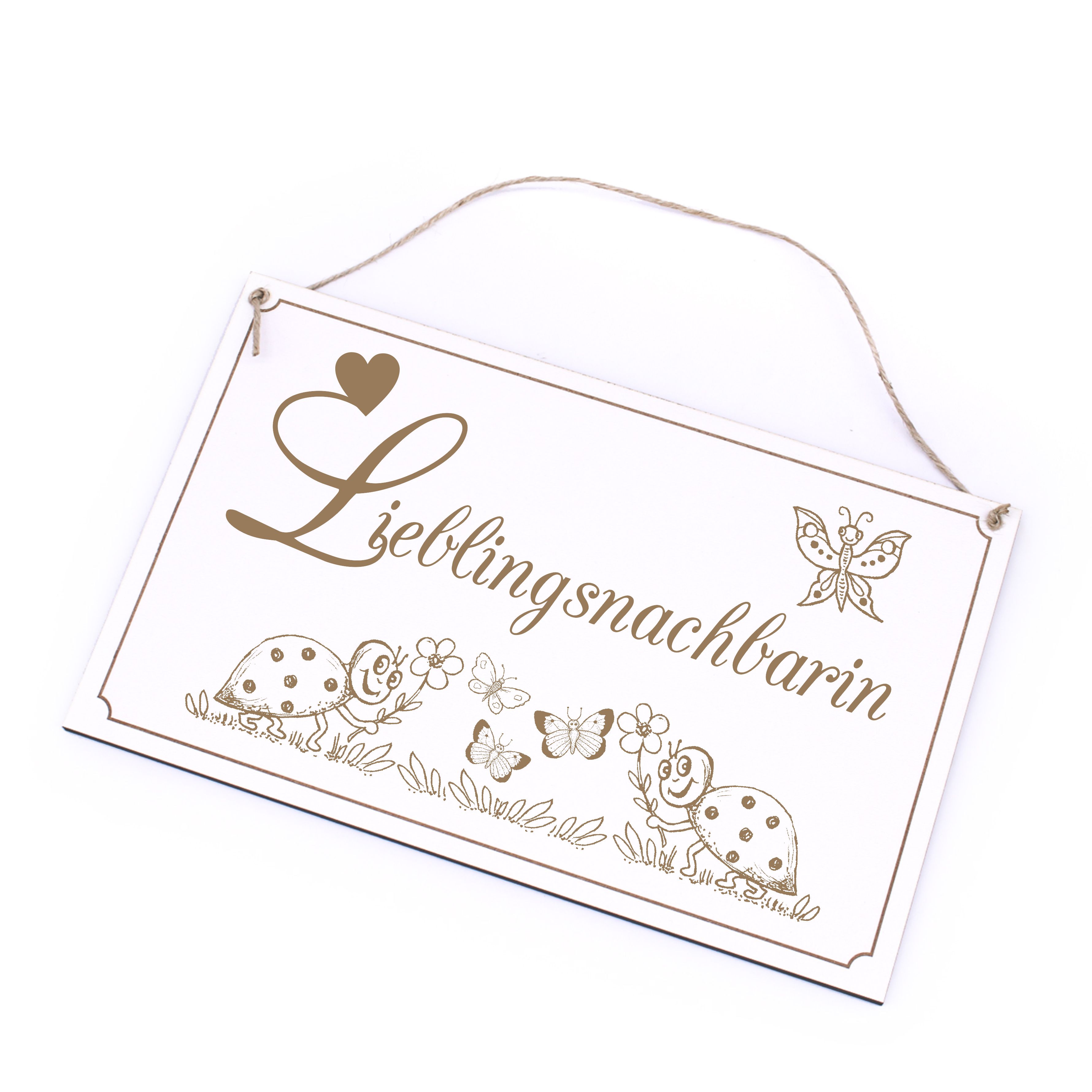 Nachbarn Schild - Lieblingsnachbarin - Holzschild Dekoschild 26 x 16 cm