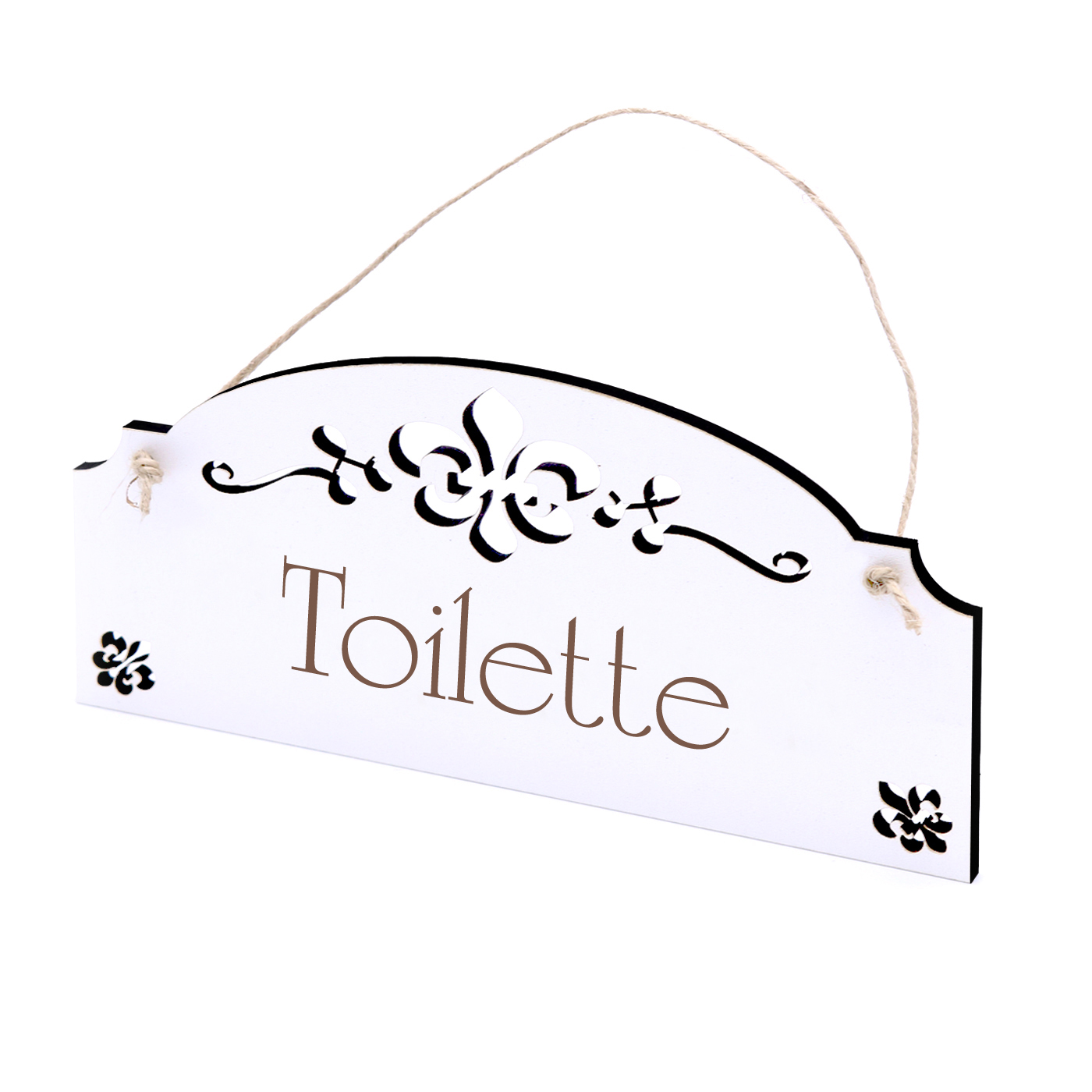 Schild Toilette - Vintage Türschild mit Ornamenten