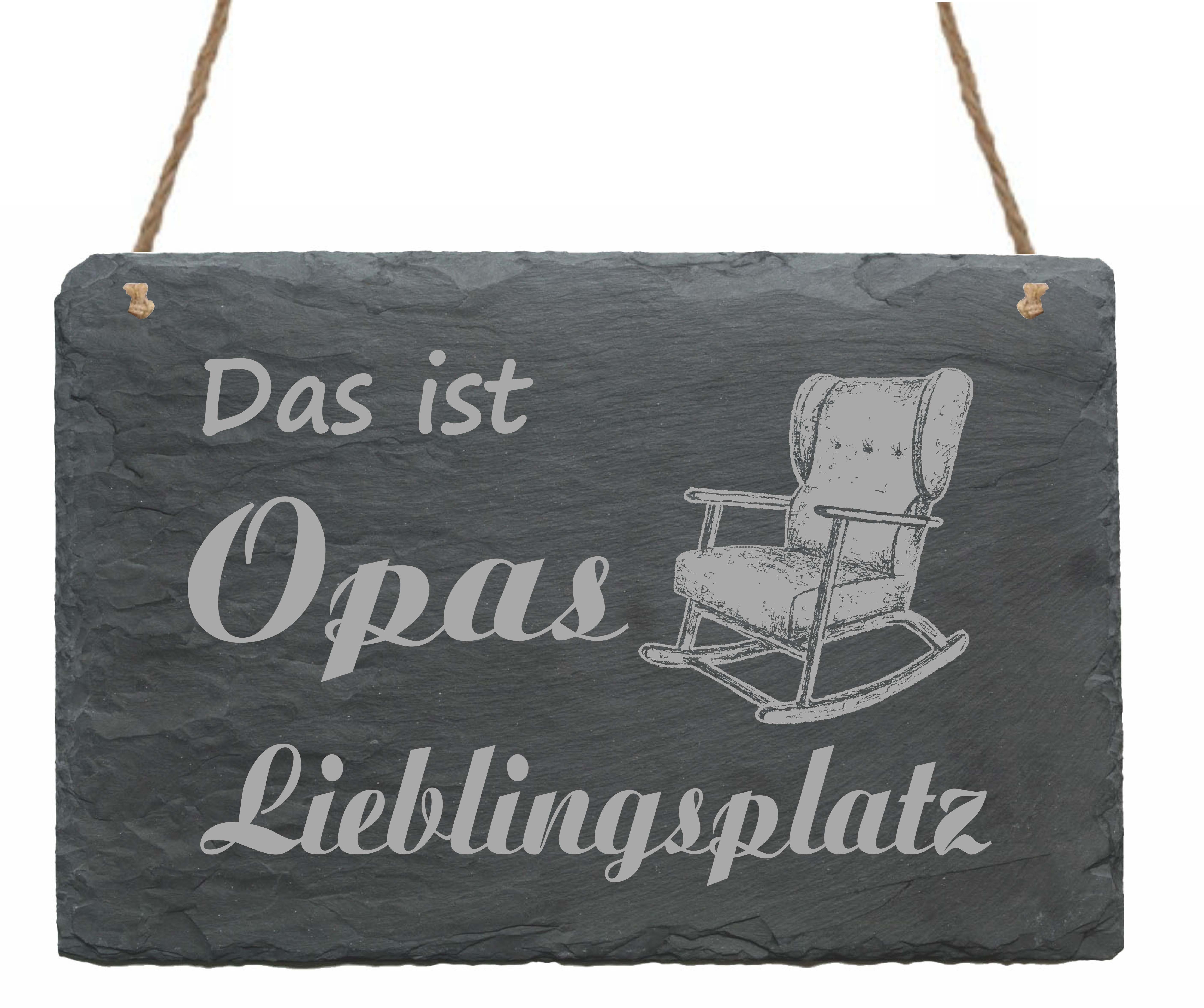 Schild Das ist Opas Lieblingsplatz - Türschild Schaukelstuhl 22 x 16 cm