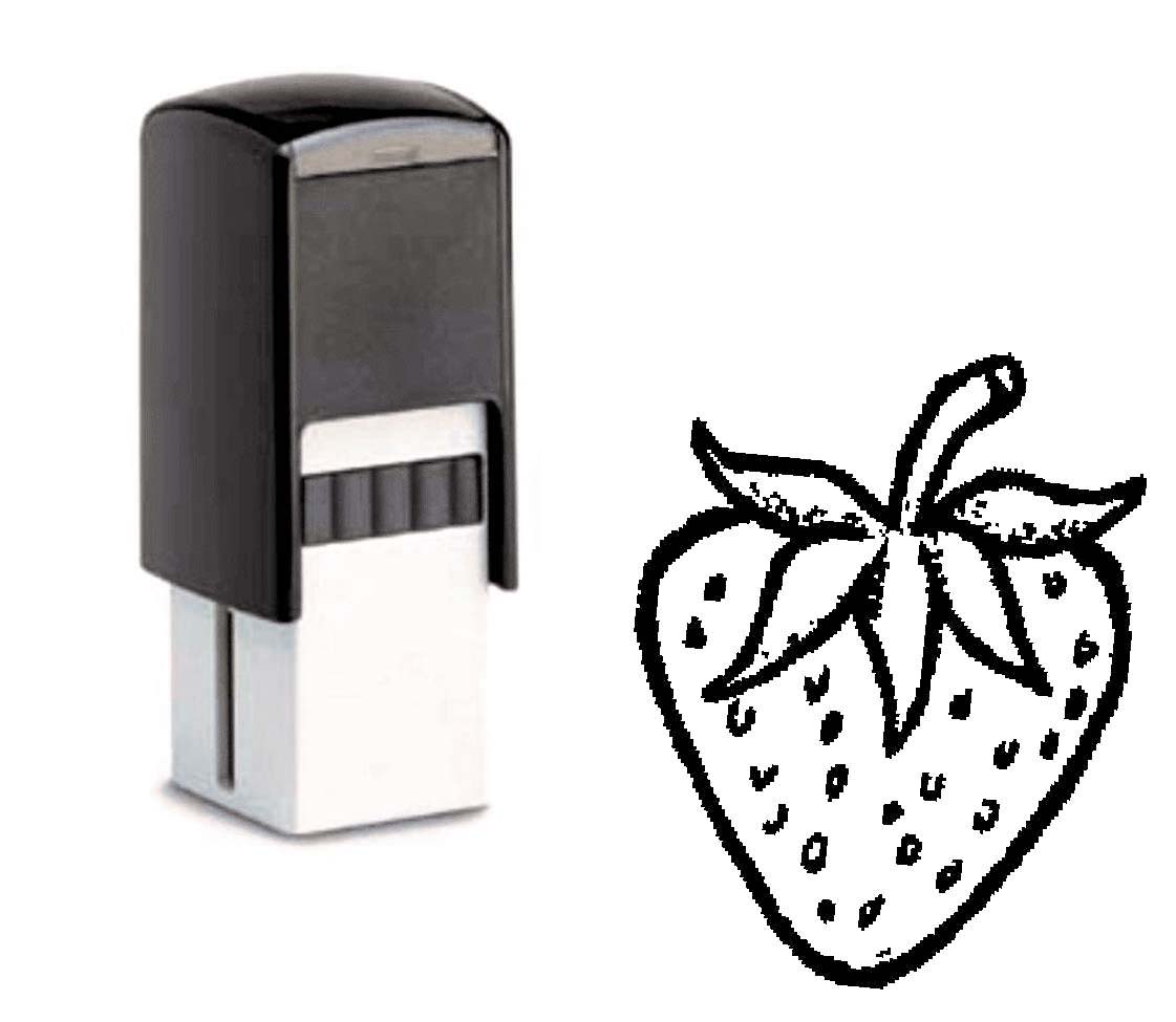 Bonuskartenstempel Stempel mit Motiv Erdbeere Obst Rabattkarten Treuekarten Kundenkarten 10 x 10 mm