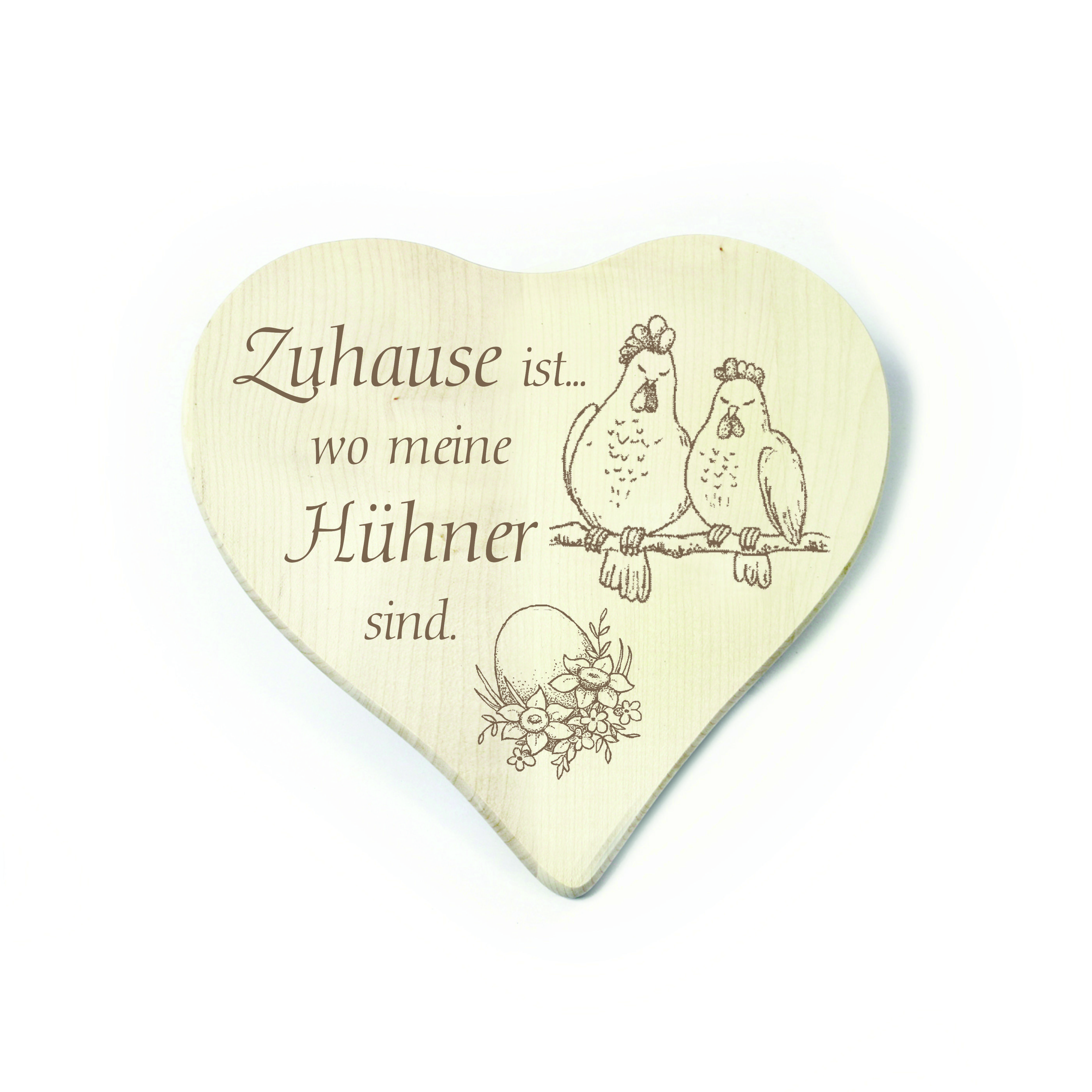 Herz Frühstücksbrettchen Zuhause ist, wo meine Hühner sind - Hühner auf der Stange 23 x 23 cm