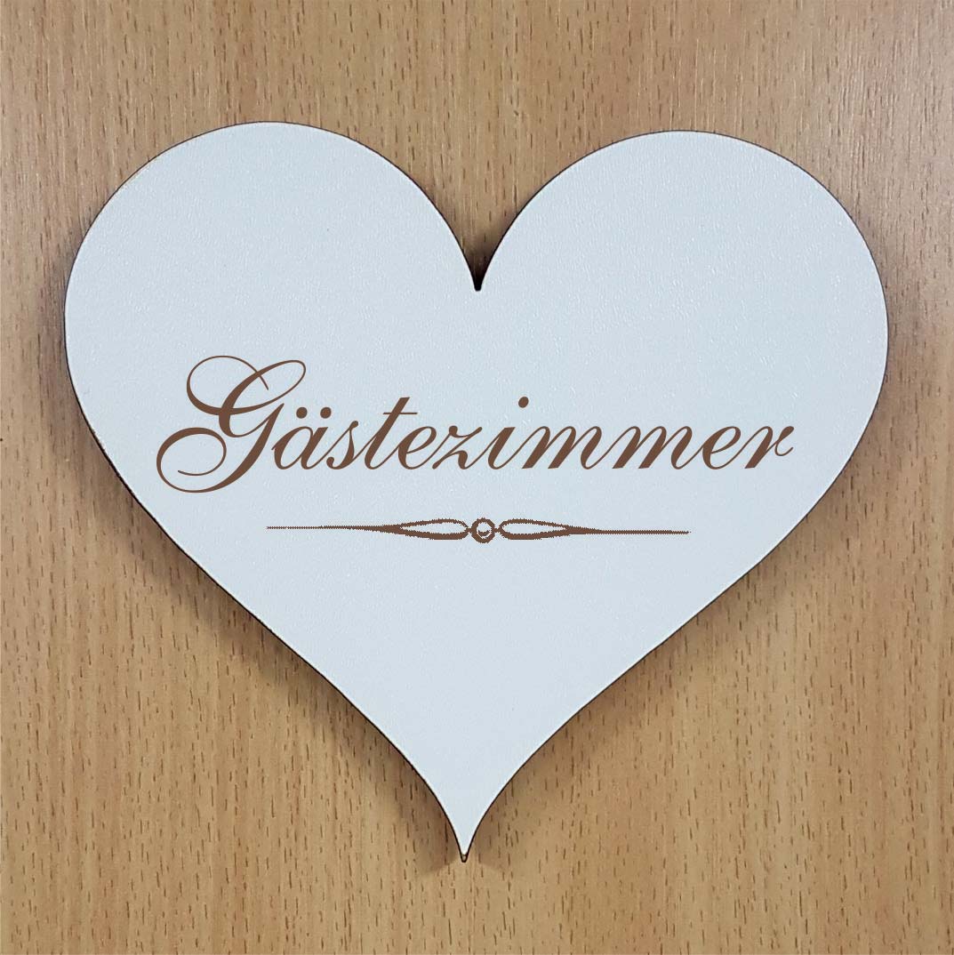 Shabby Herz « GÄSTEZIMMER » selbstklebendes Türschild