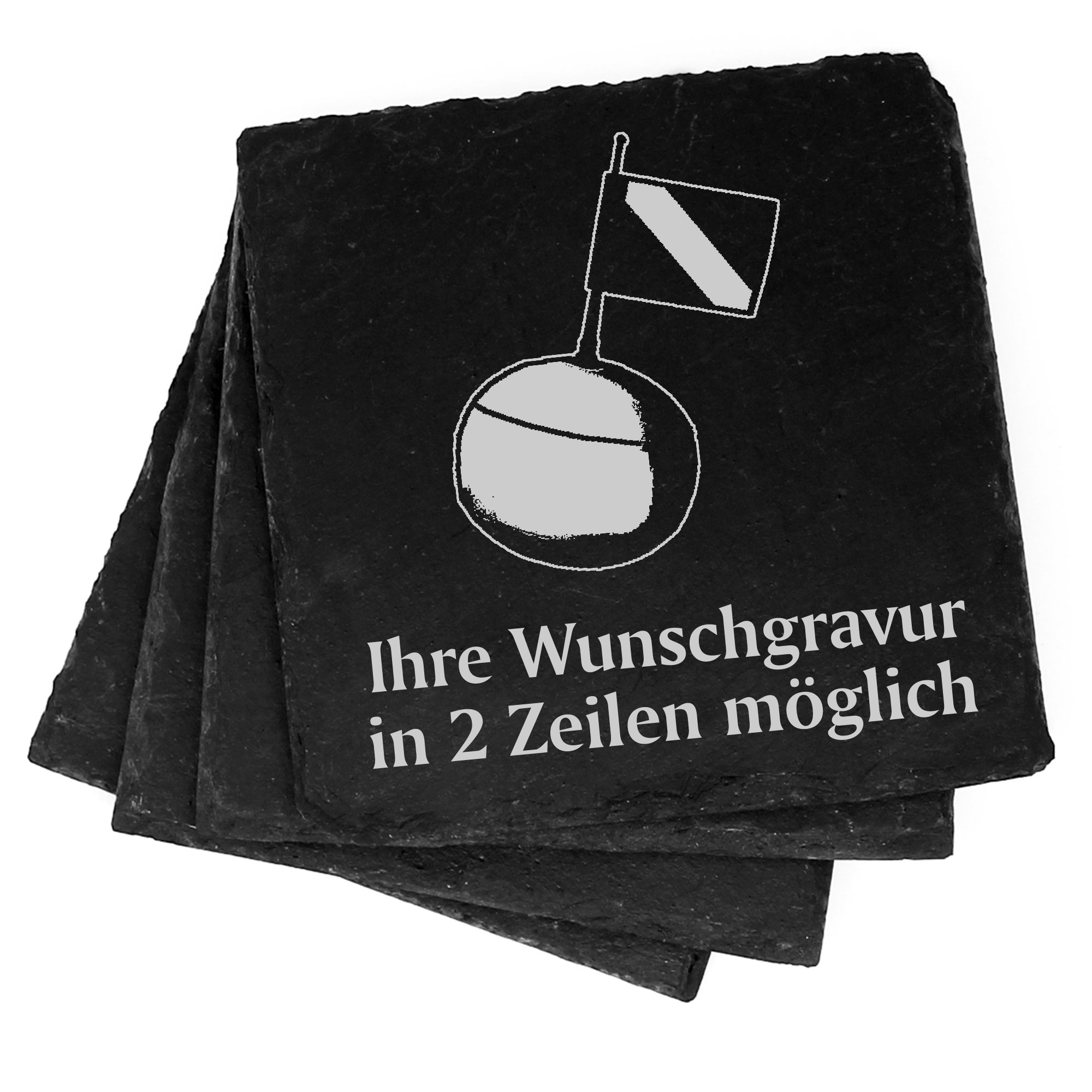 4x Boje Deko Schiefer Untersetzer Wunschgravur Set - 11 x 11 cm