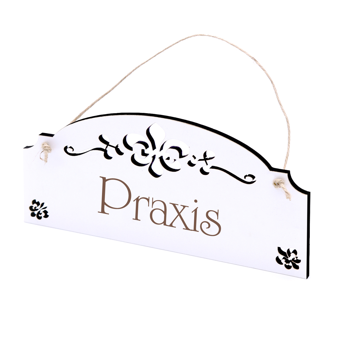 Schild Praxis - Vintage Türschild mit Ornamenten