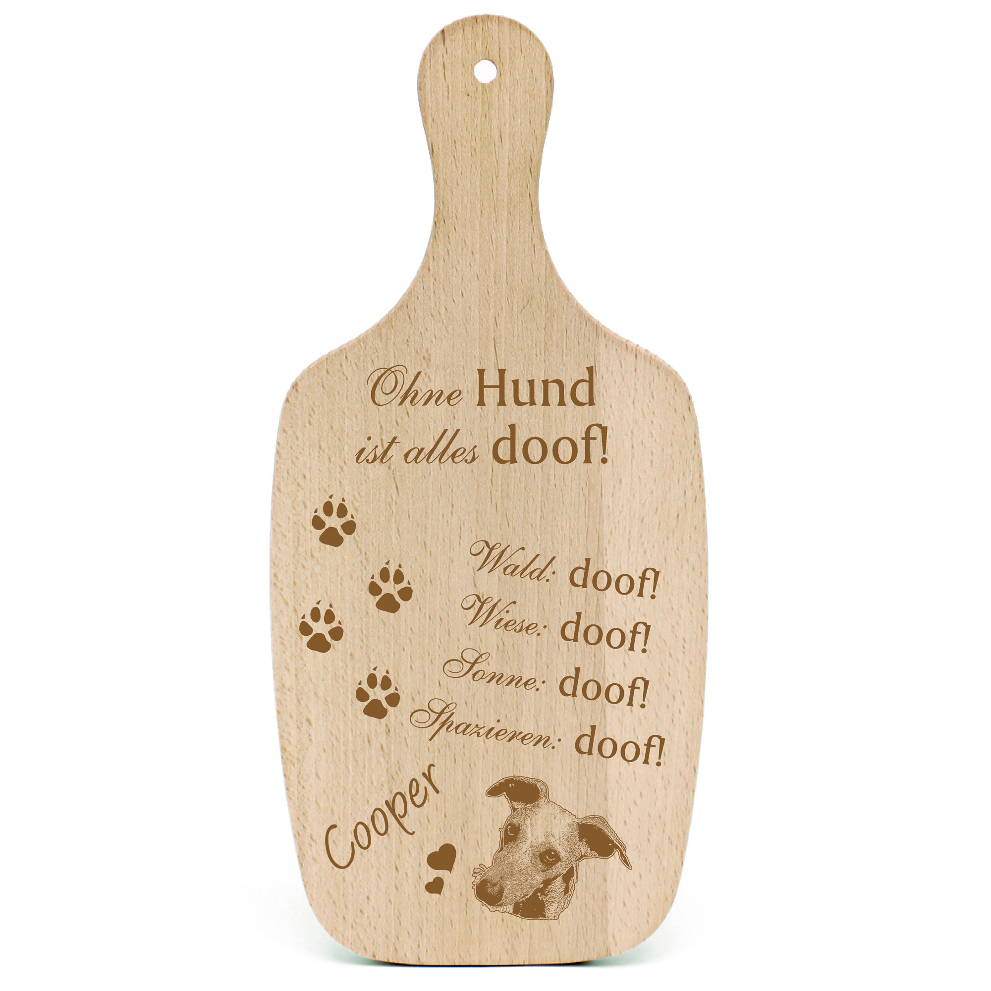 Deko Hundeschild Geschenk Hund Greyhound Kopf -...alles Doof-