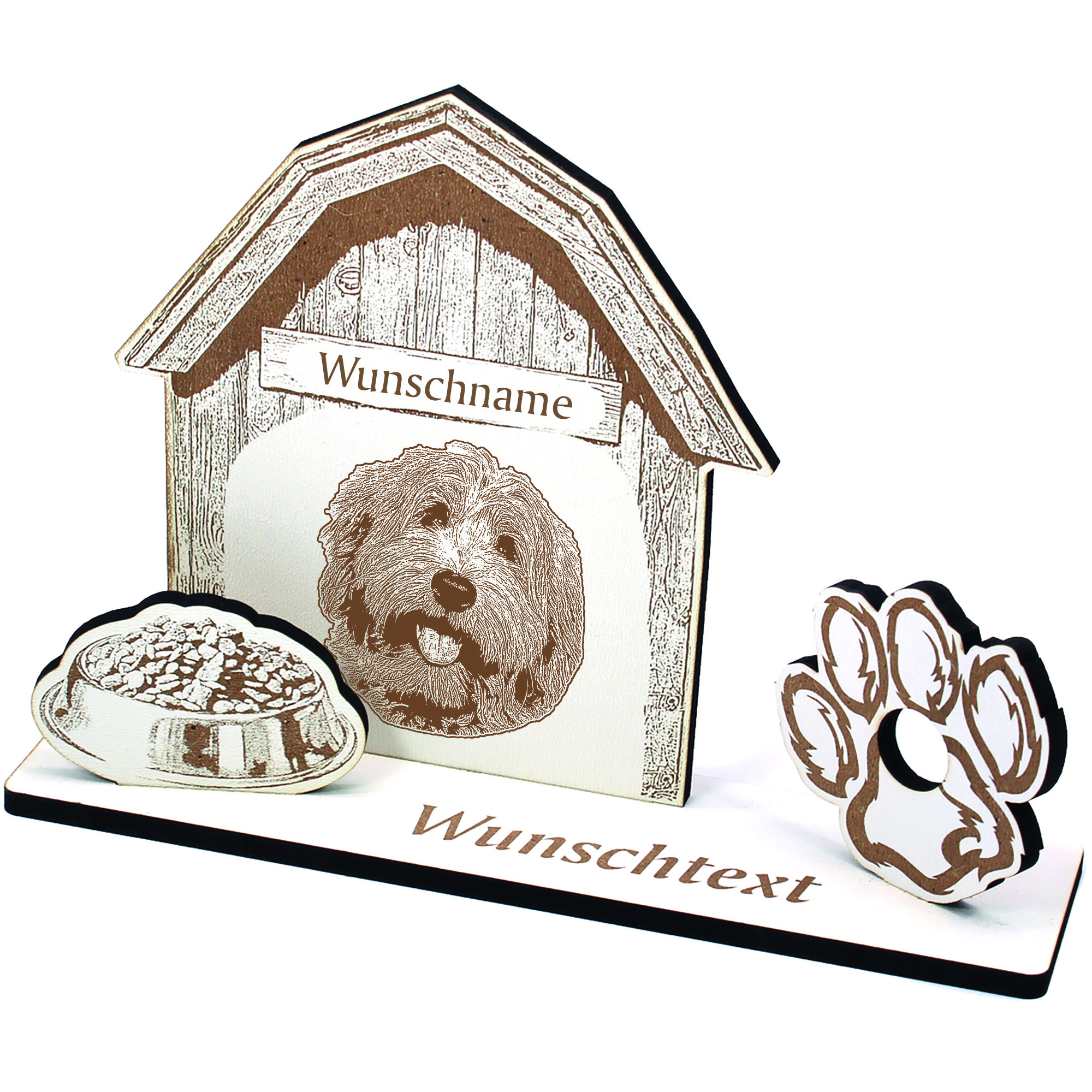 Geldgeschenk Hund Labradoodle  - personalisiert 20x14cm