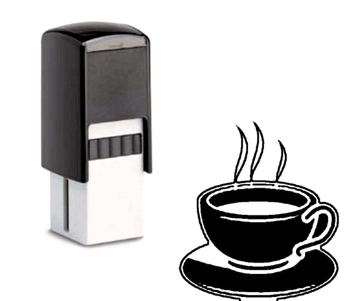 Bonuskartenstempel Stempel mit Motiv Teetasse Tee für Teetrinker Rabattkarten Treuekarten 10 x 10 mm