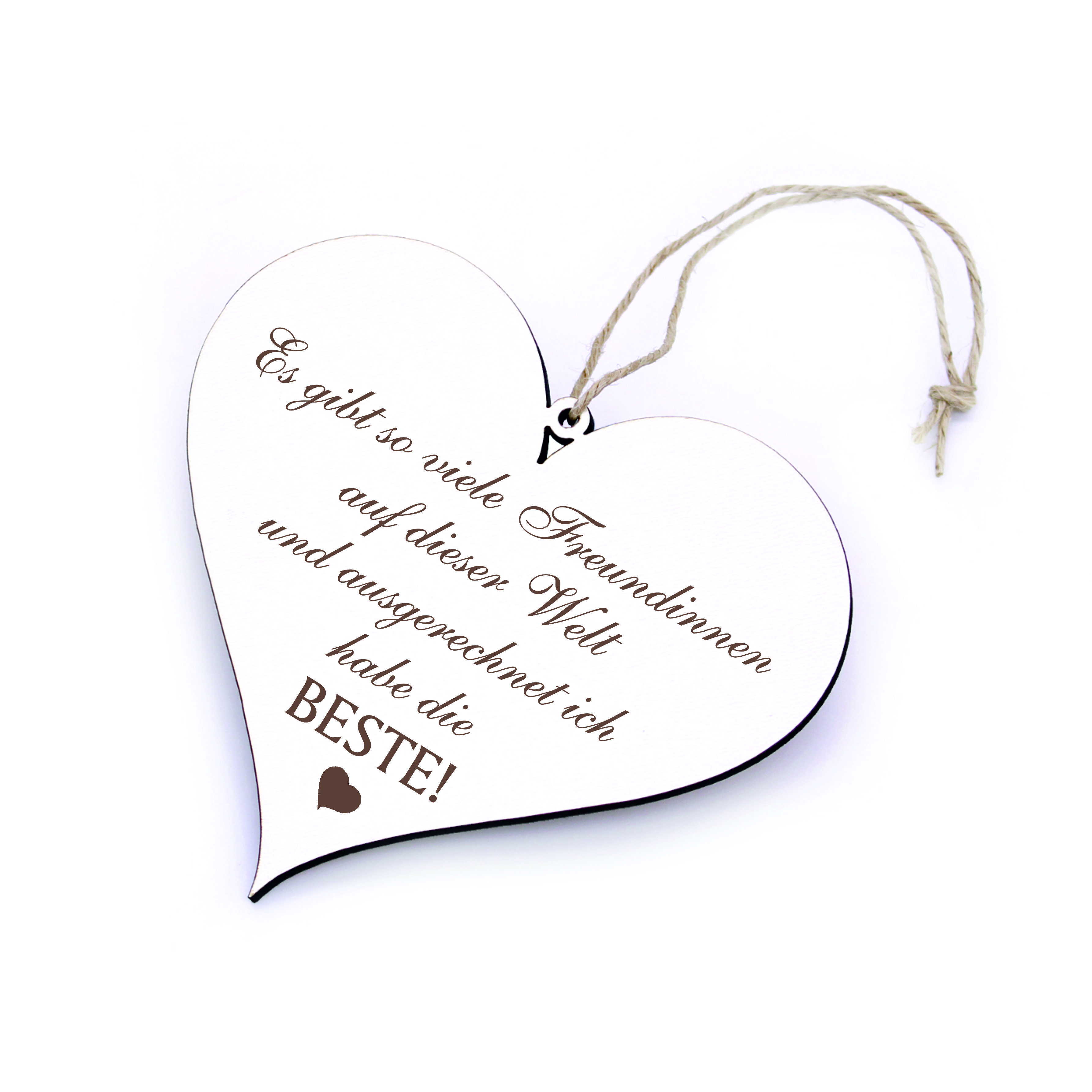 Schild Herz mit Spruch Beste Freundin der Welt - 13 x 12 cm