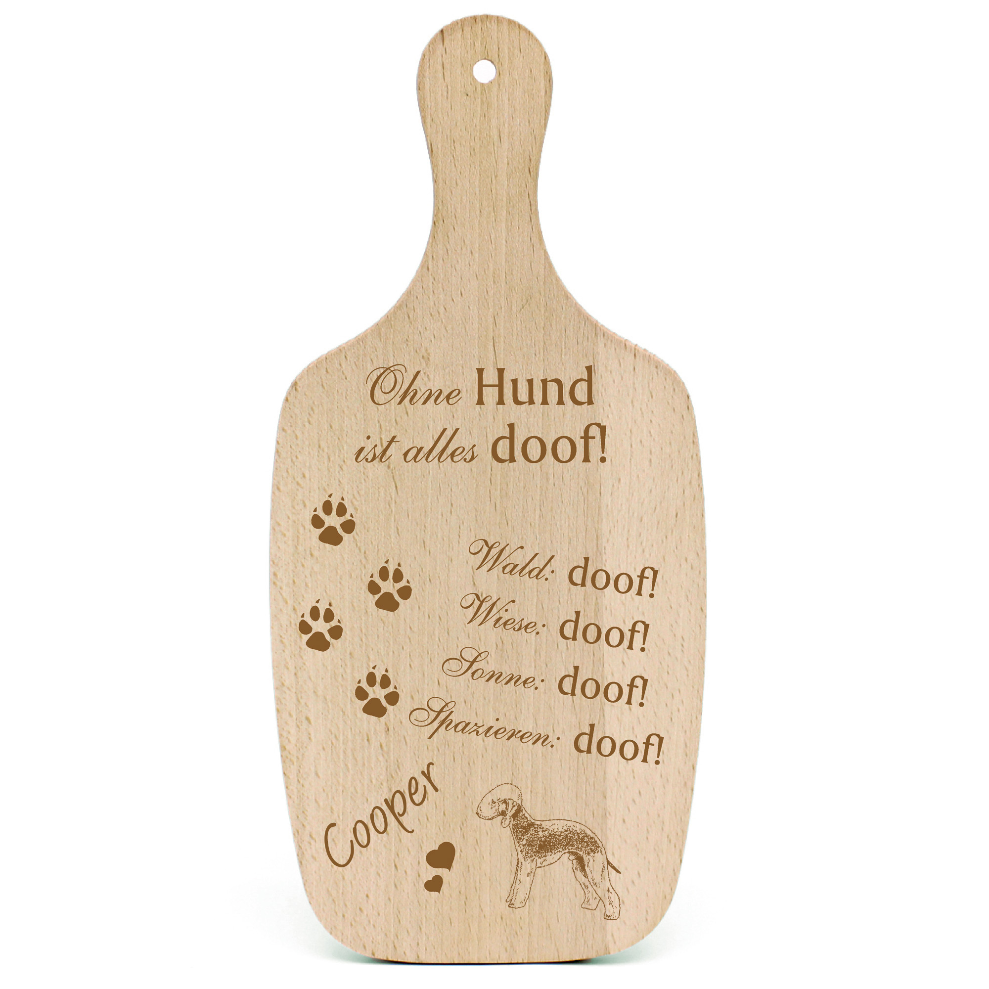 Deko Hundeschild Geschenk Hund Bedlington Terrier -...alles Doof-