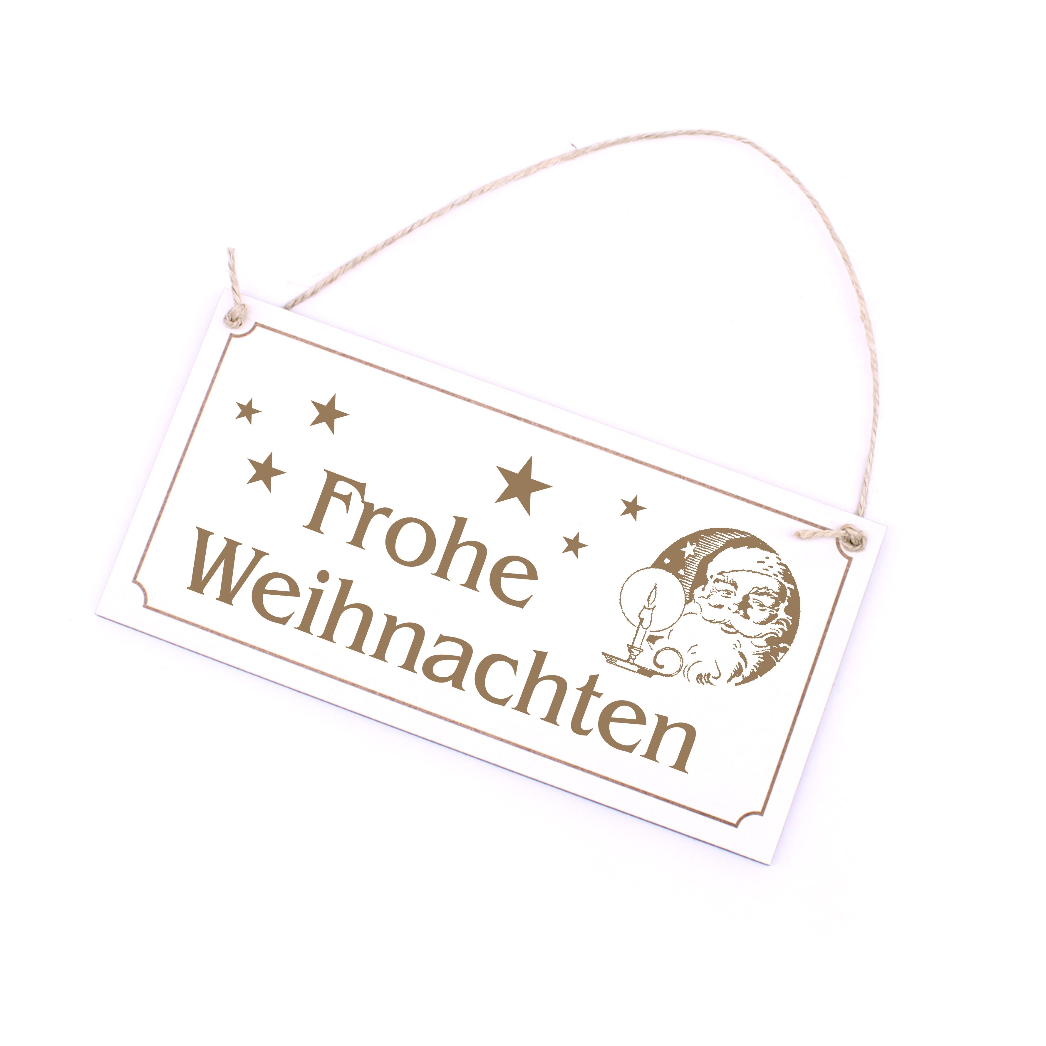 Weihnachten Schild Deko - Frohe Weihnachten - Holzschild Weihnachtsdeko 20 x 10 cm