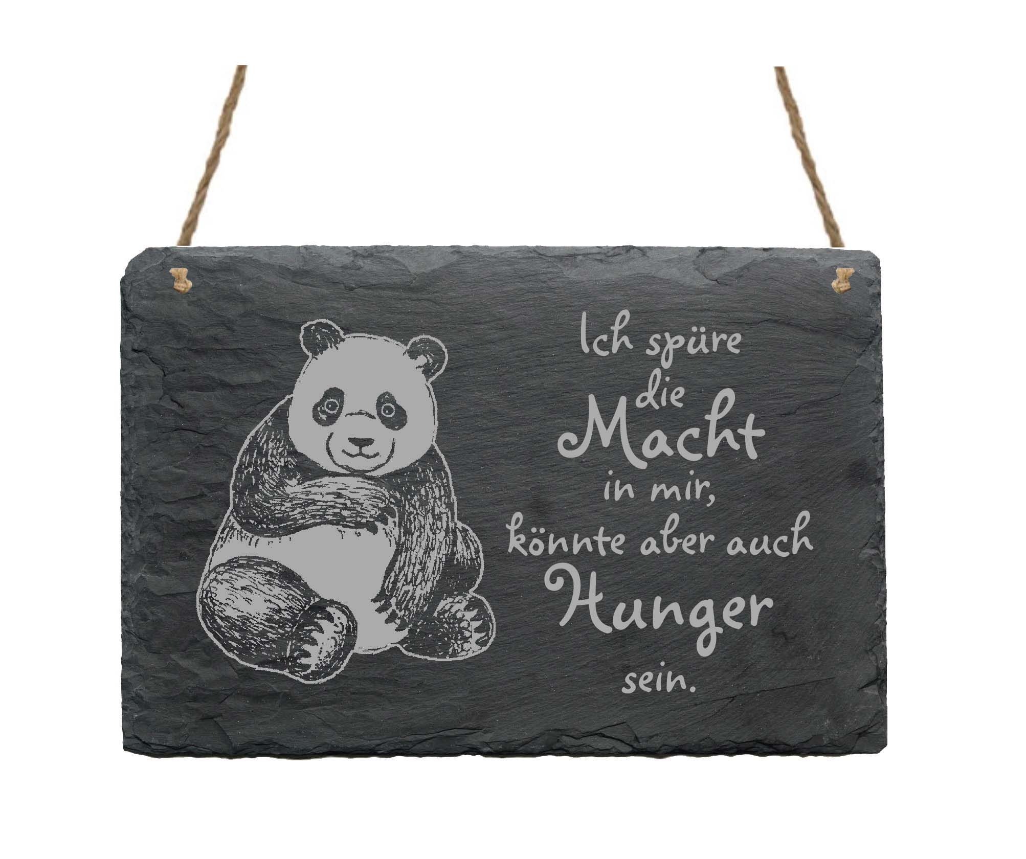 Schiefertafel PANDA « ICH SPÜRE DIE MACHT IN MIR » lustige Sprüche