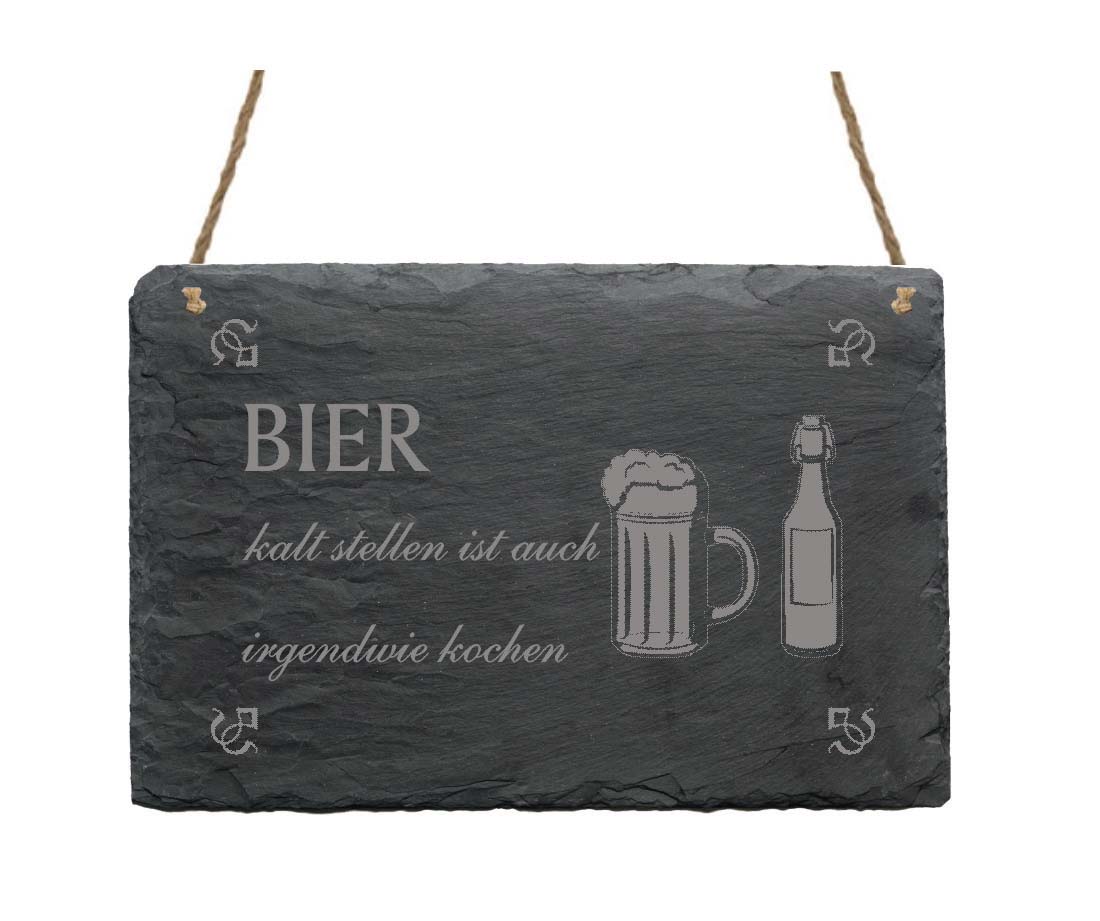 Schiefertafel « Bier kalt stellen... »