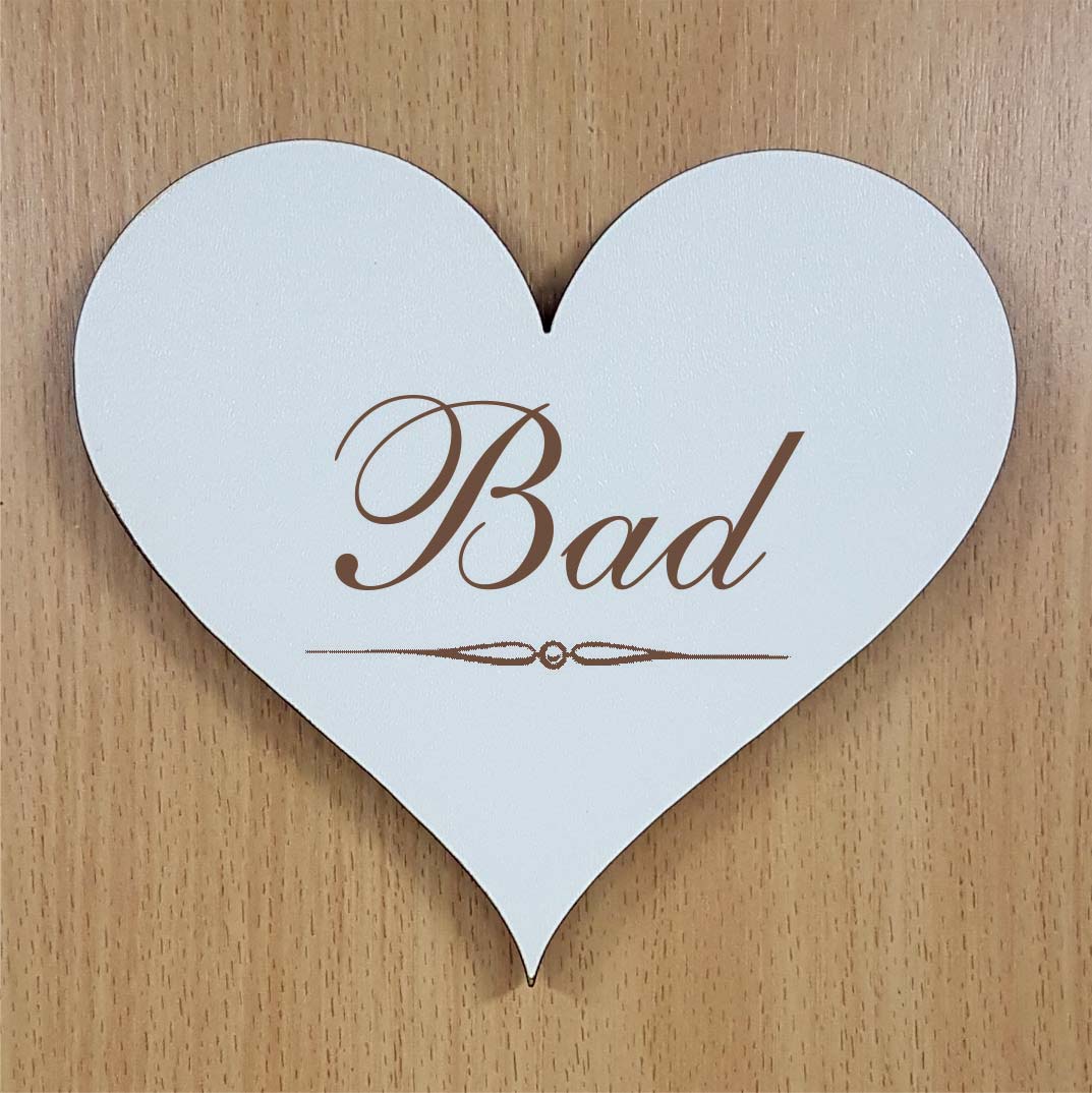 Shabby Herz « BAD » selbstklebendes Türschild