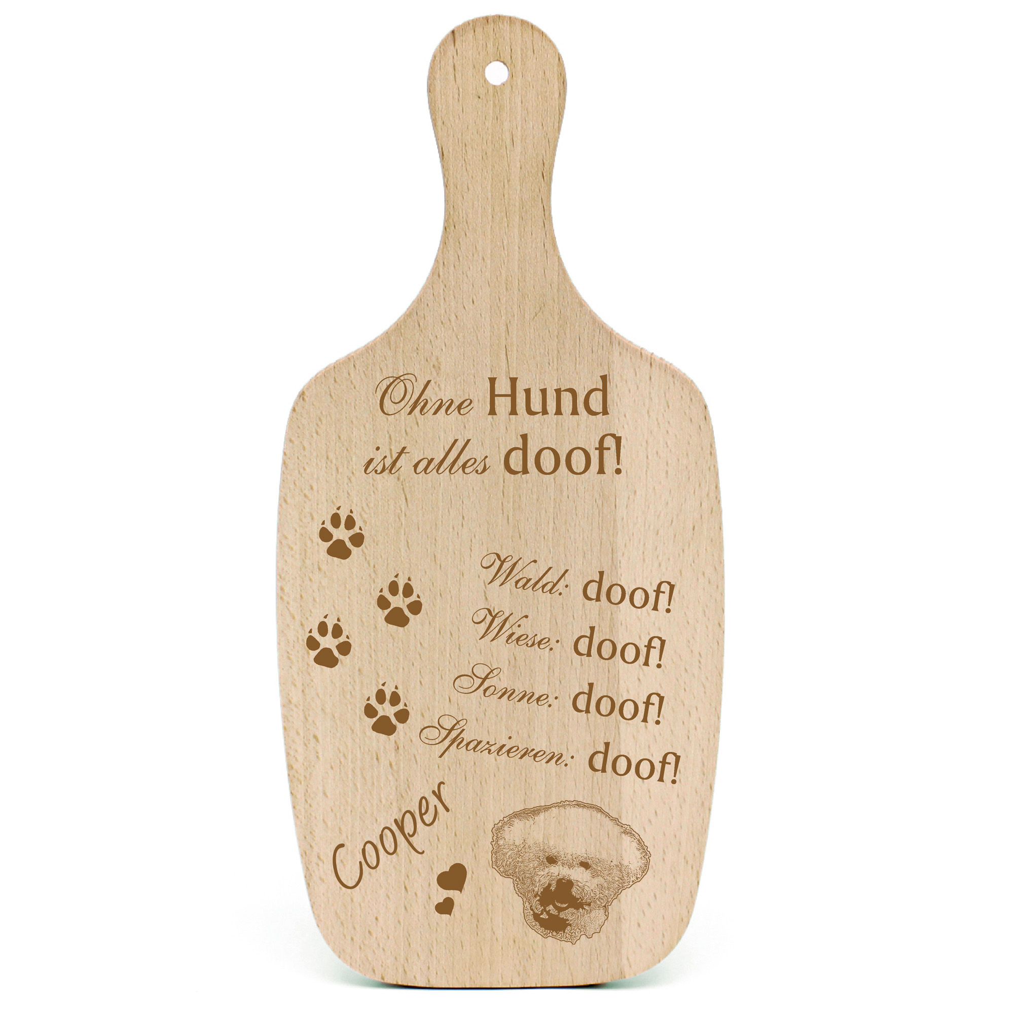 Deko Hundeschild Geschenk Hund Bichon Frisé Kopf -...alles Doof-