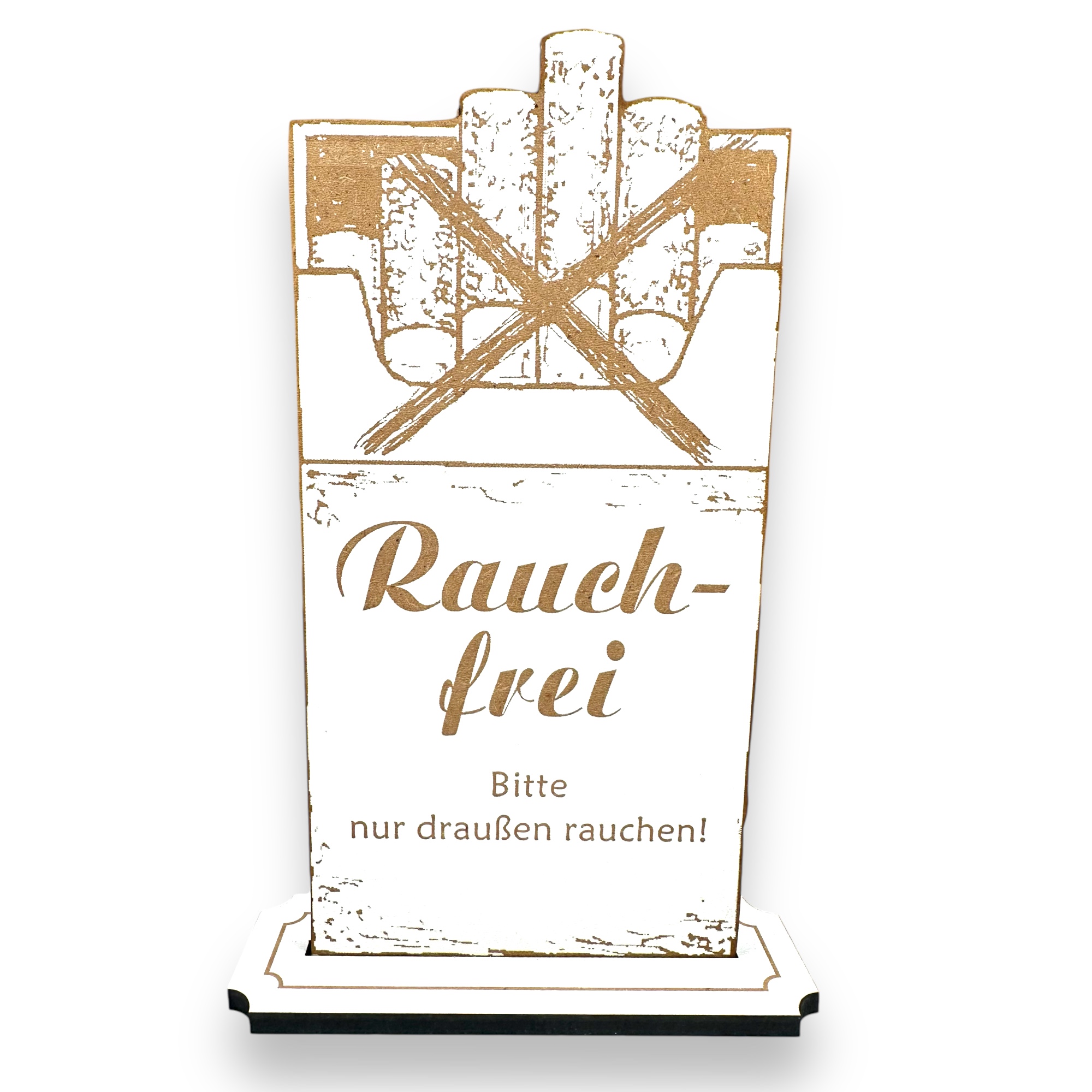 Rauchfrei Aufsteller - Bitte nur draußen rauchen - Schild Zigaretten 10 x 20 cm