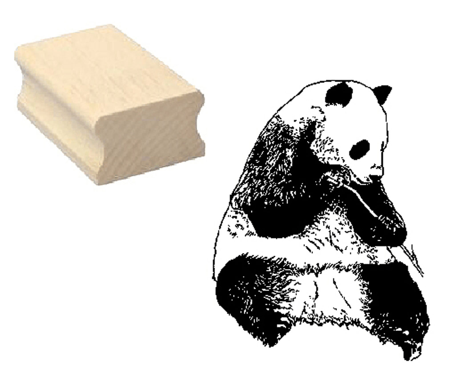 Motivstempel « sitzender PANDA »