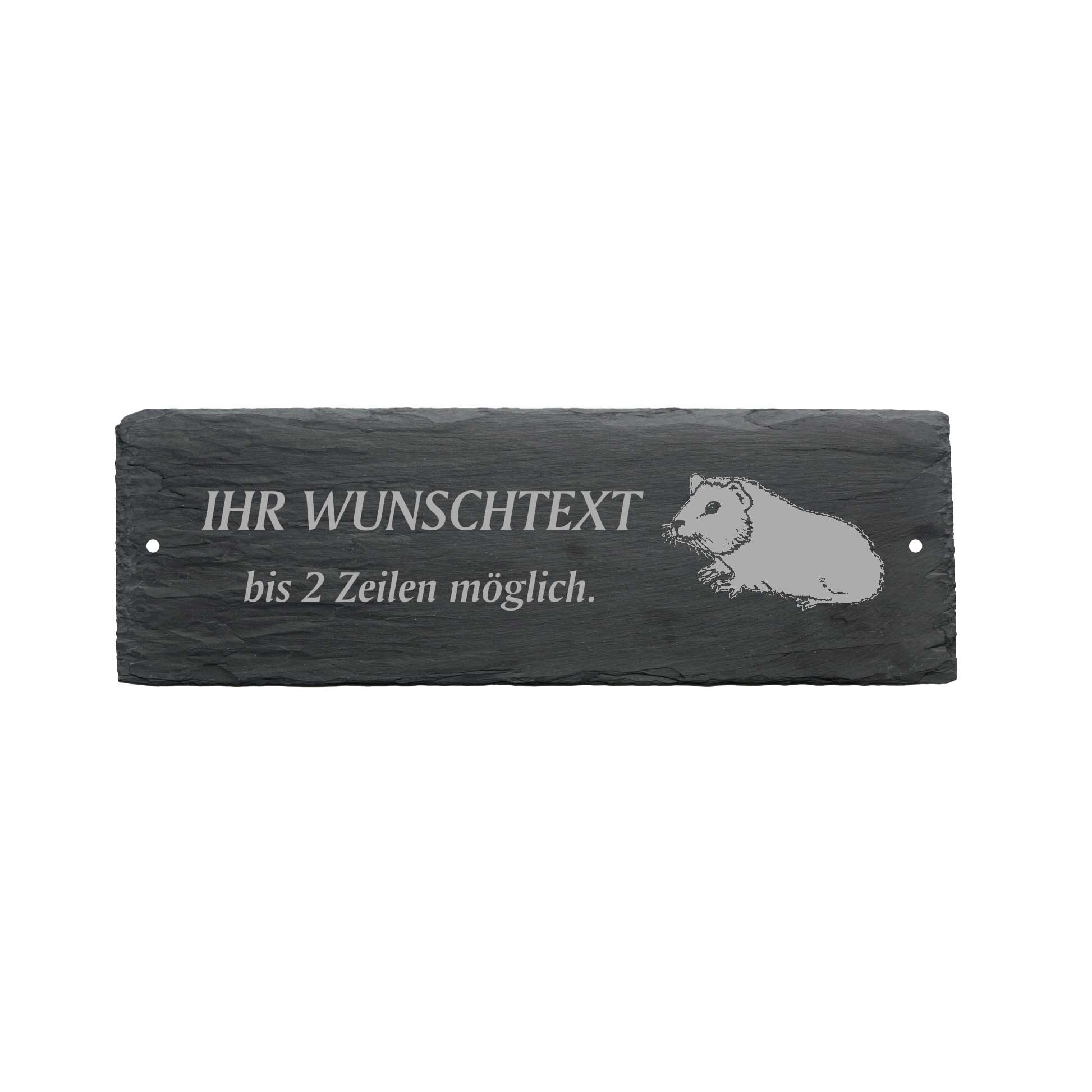 Türschild « MEERSCHWEINCHEN » ca. 22 x 8 cm - aus Schiefer