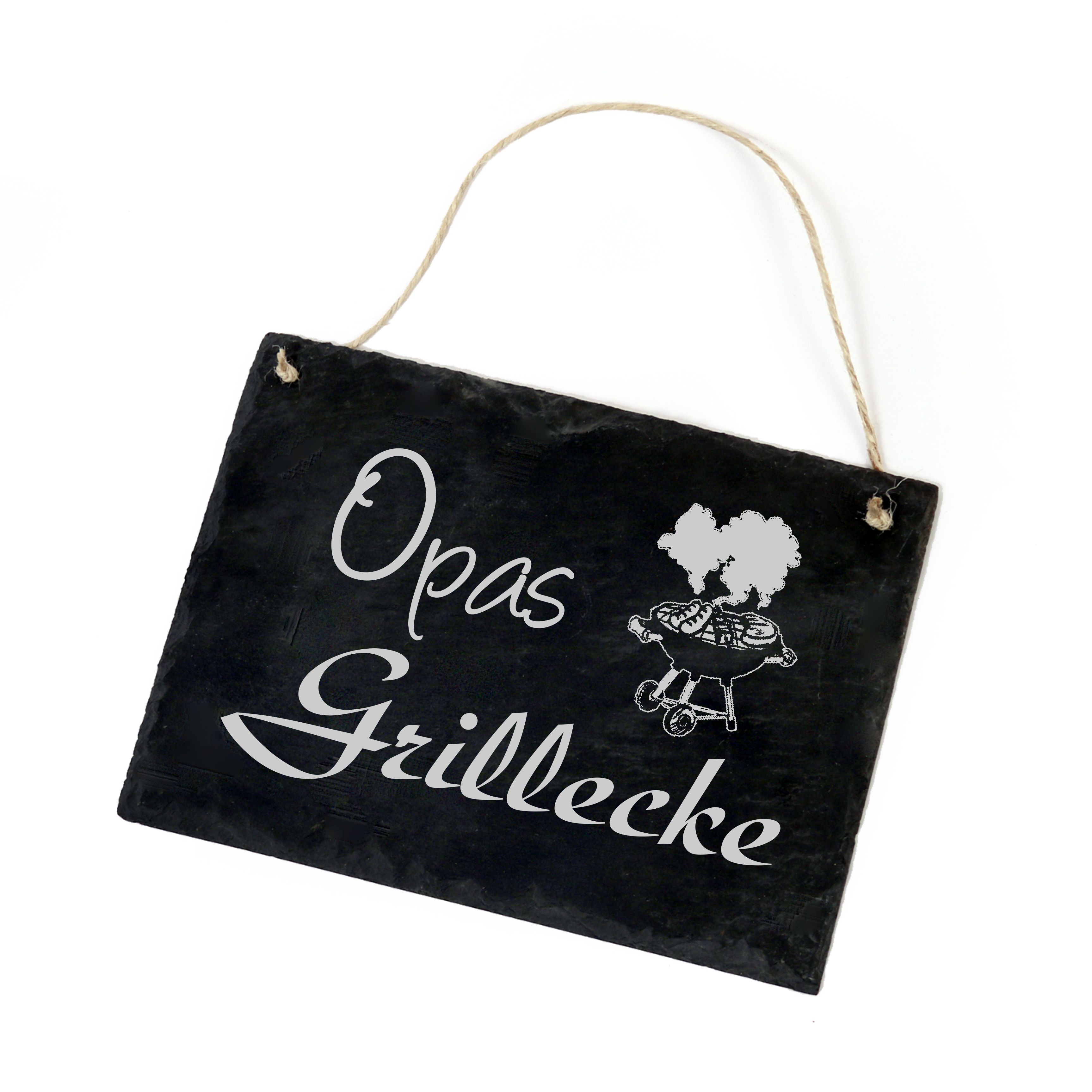 Schiefertafel « Opas Grillecke » Schild Grill - 22x16