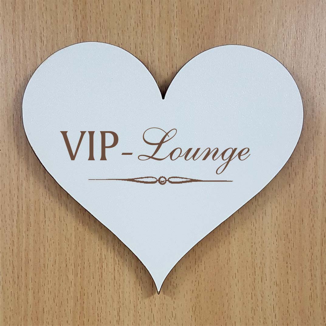 Shabby Herz « VIP-LOUNGE » selbstklebendes Türschild