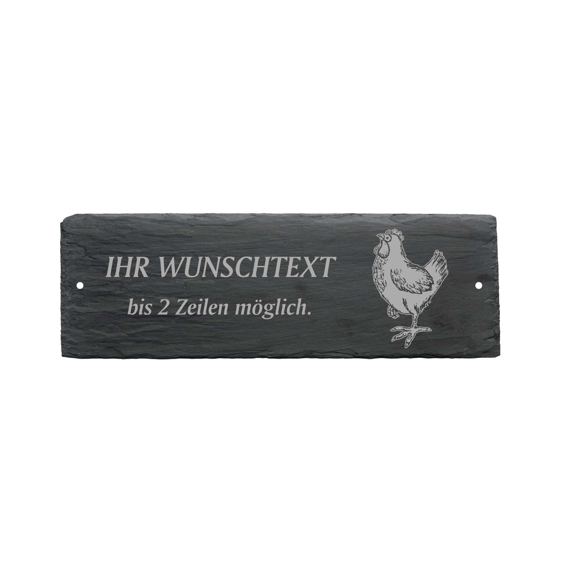 Türschild « STOLZES HUHN » ca. 22 x 8 cm - aus Schiefer